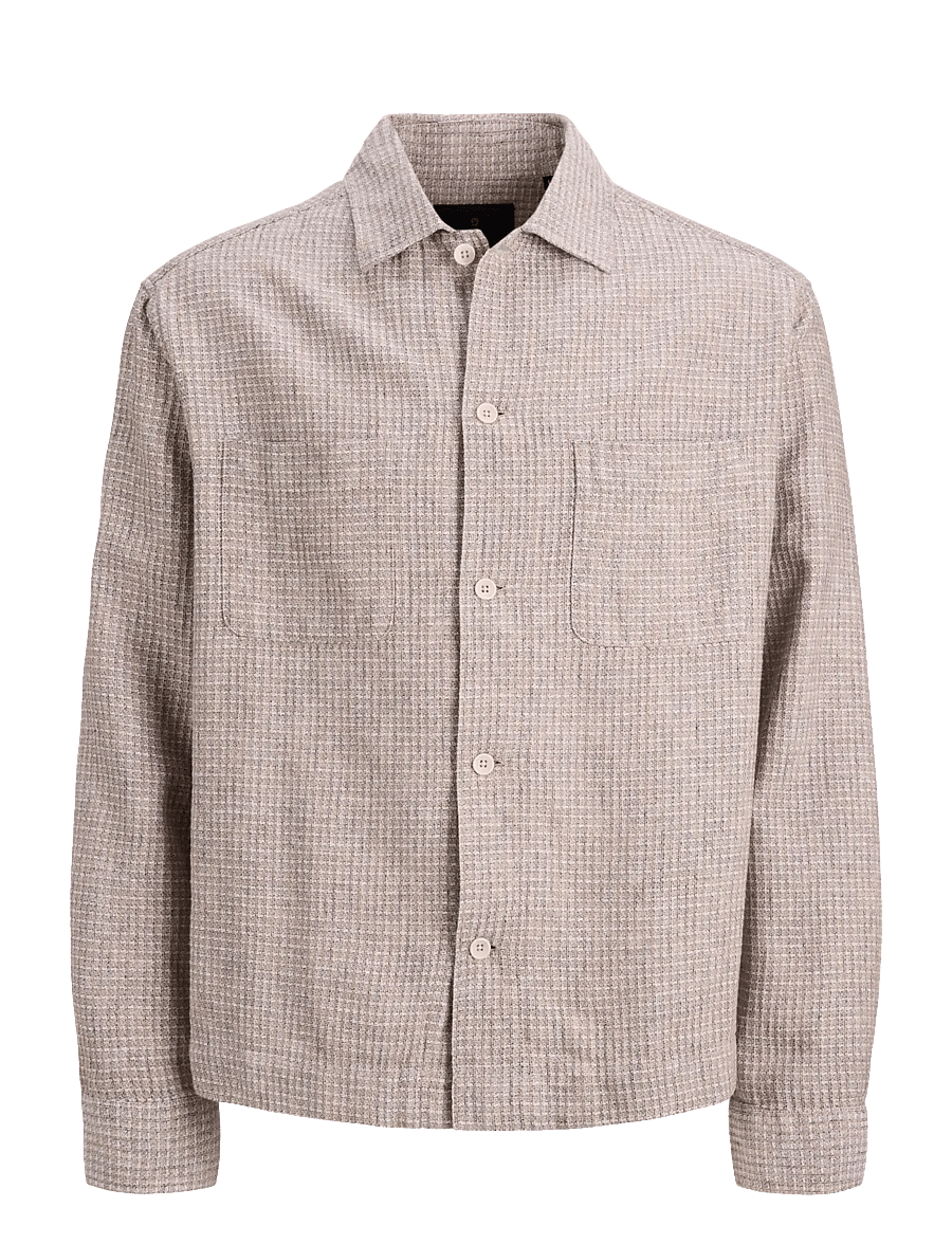 Jack & Jones - JPRBLAMATT LINEN BLEND L/S OVERSHIRT SN - kollektsioonid - aluminum - 1