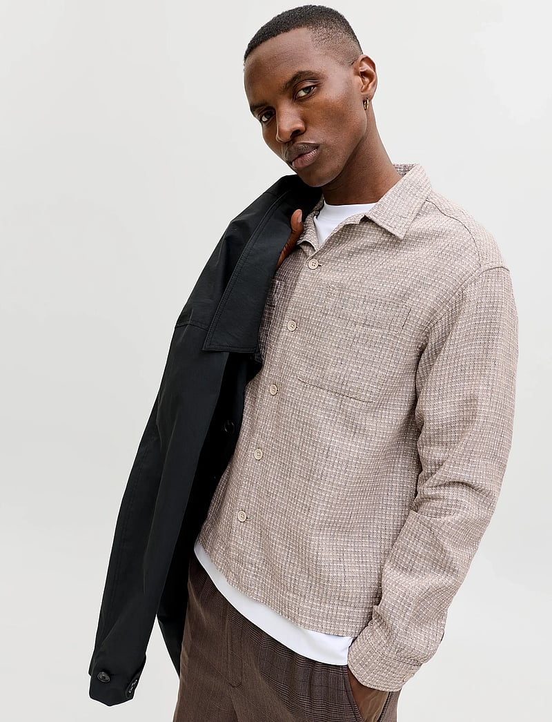 Jack & Jones - JPRBLAMATT LINEN BLEND L/S OVERSHIRT SN - kollektionen - aluminum - 4