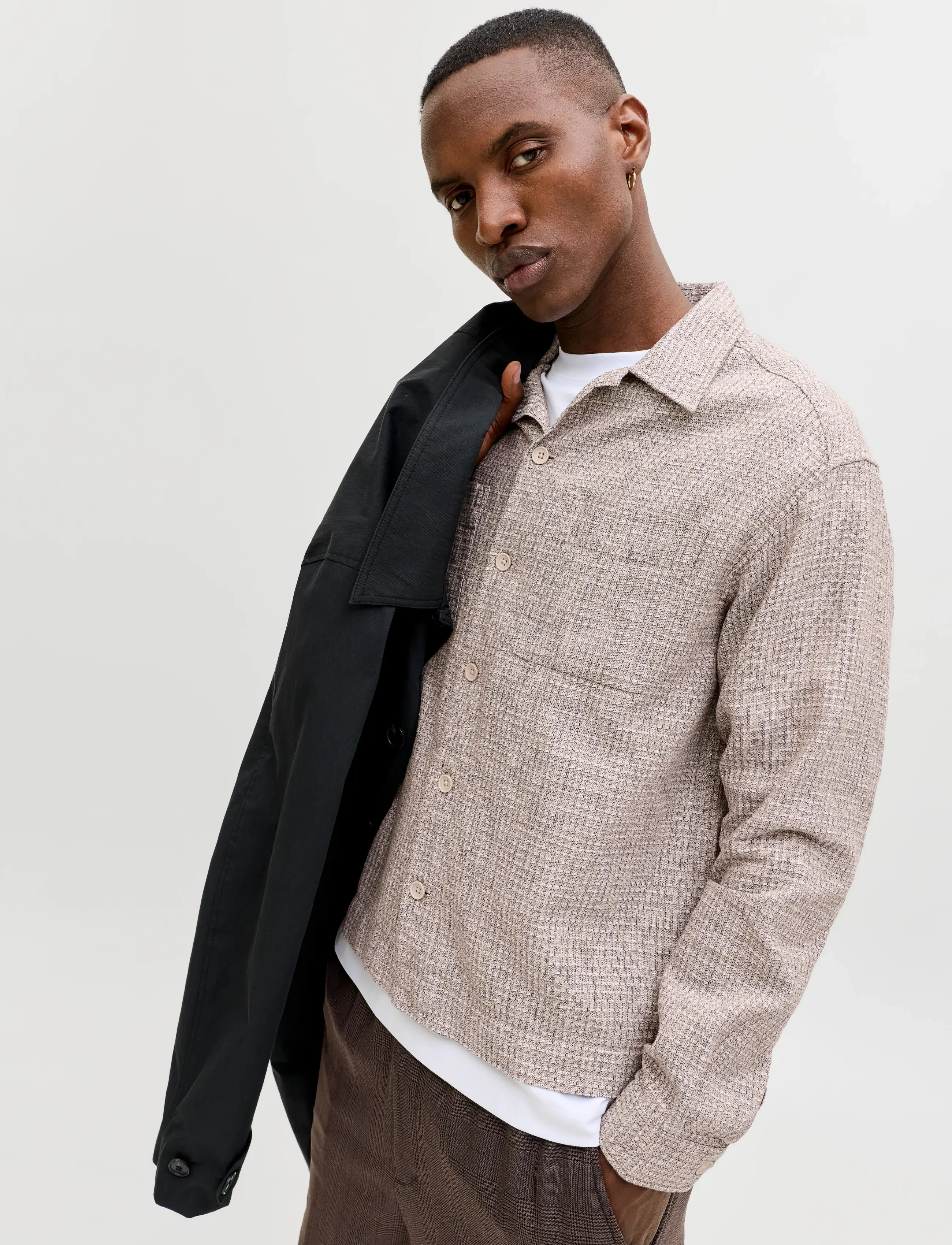 Jack & Jones - JPRBLAMATT LINEN BLEND L/S OVERSHIRT SN - kollektsioonid - aluminum - 4