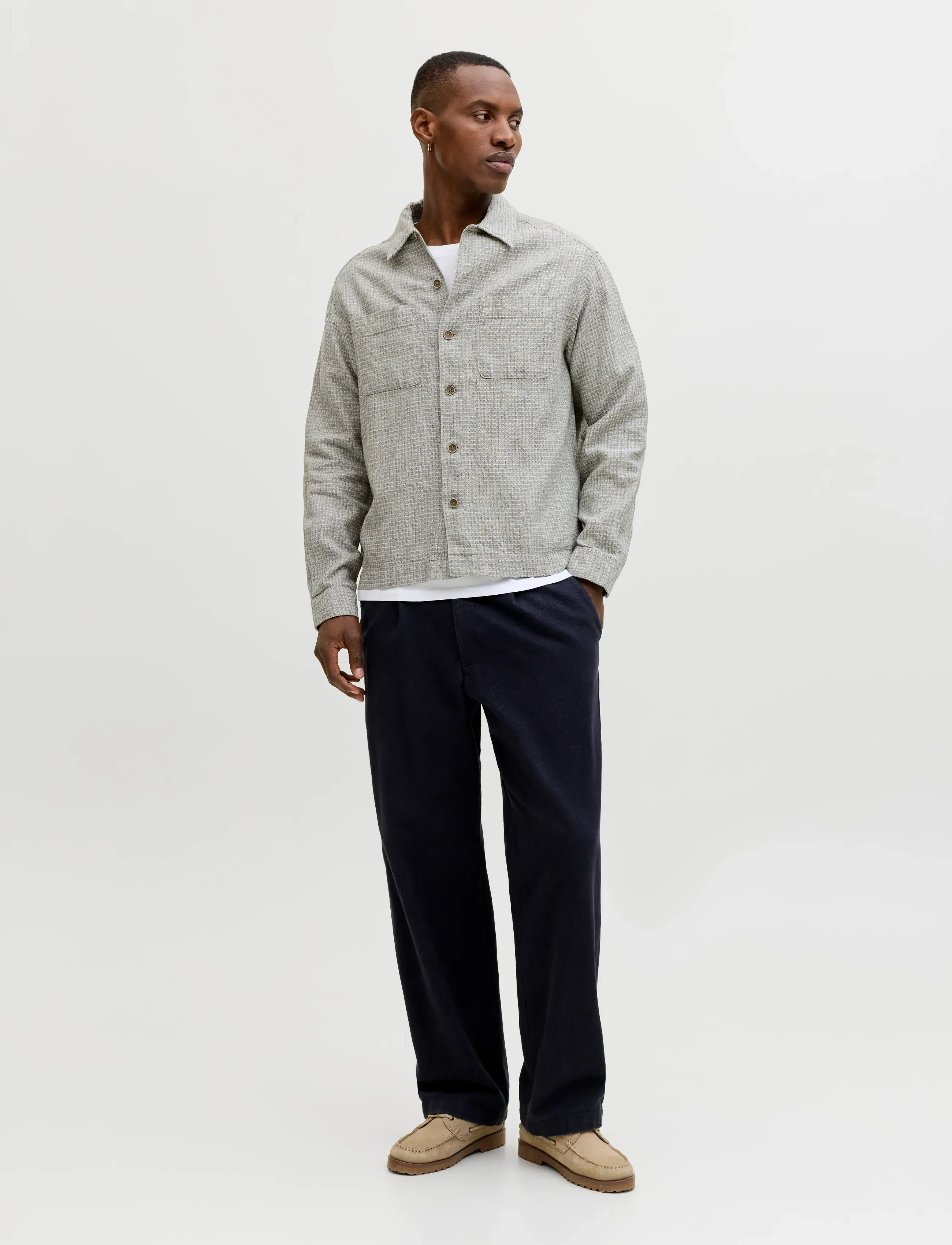 Jack & Jones - JPRBLAMATT LINEN BLEND L/S OVERSHIRT SN - nos éditoriaux - smokey olive - 3