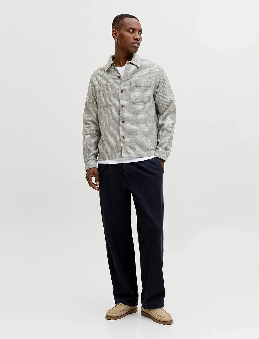 Jack & Jones - JPRBLAMATT LINEN BLEND L/S OVERSHIRT SN - nos éditoriaux - smokey olive - 3