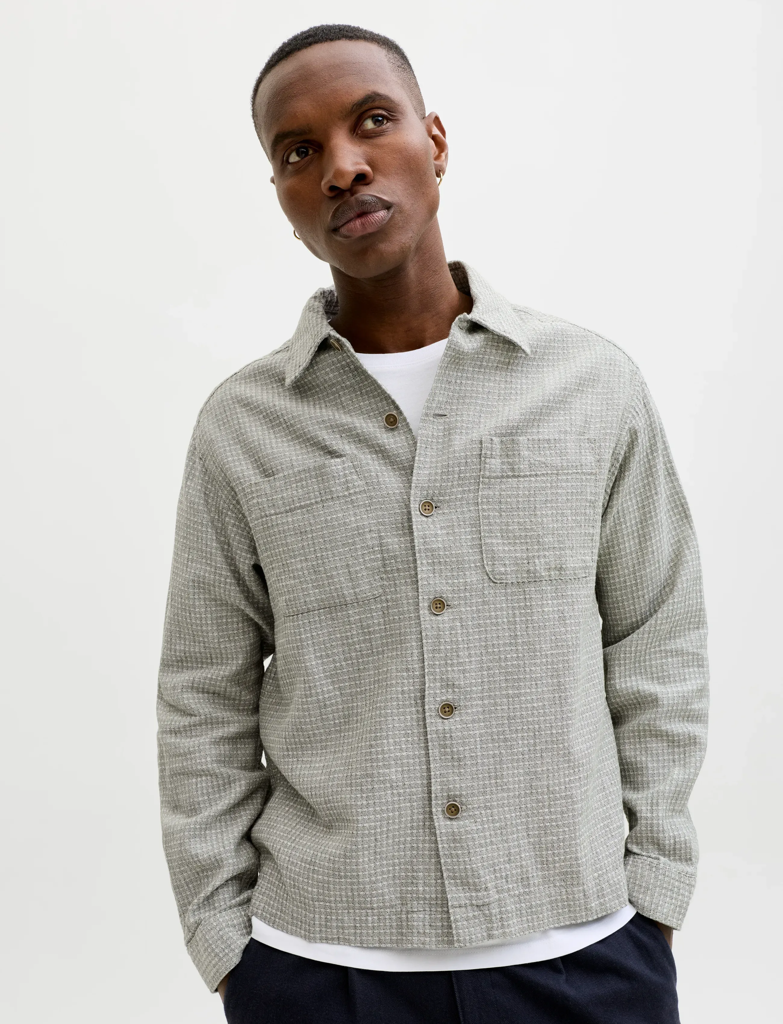 Jack & Jones - JPRBLAMATT LINEN BLEND L/S OVERSHIRT SN - nos éditoriaux - smokey olive - 4