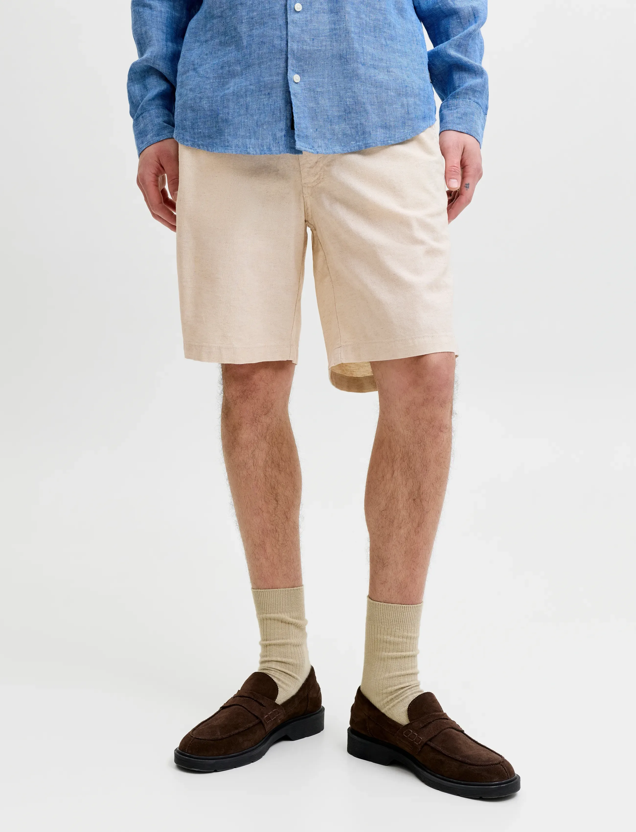 Jack & Jones JPSTJAIDEN HYBRID BONDI JOG SHORT REG SN - Linnekläder - MOONBEAM / cream