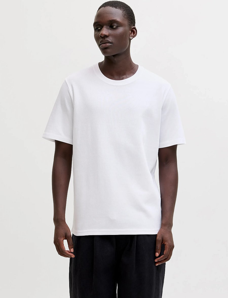 Jack & Jones - JPRBLAETHAN SS LOGO TEE SN - kurzärmelige t-shirts - bright white - 0