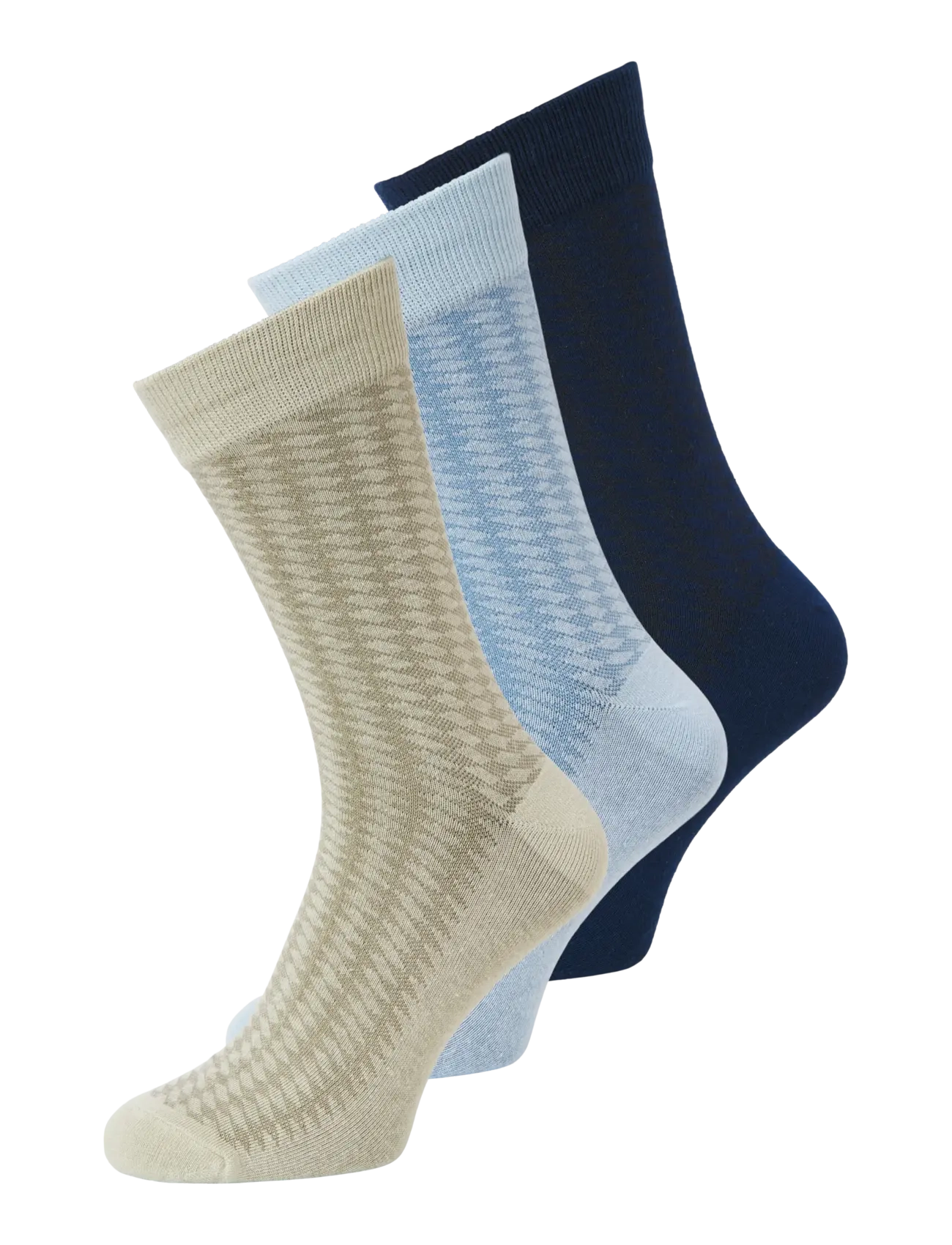 Jack & Jones JACDIAMOND STRUCTURE SOCKS 3 PACK SN - Kollektioner - CHAMBRAY BLUE / beige