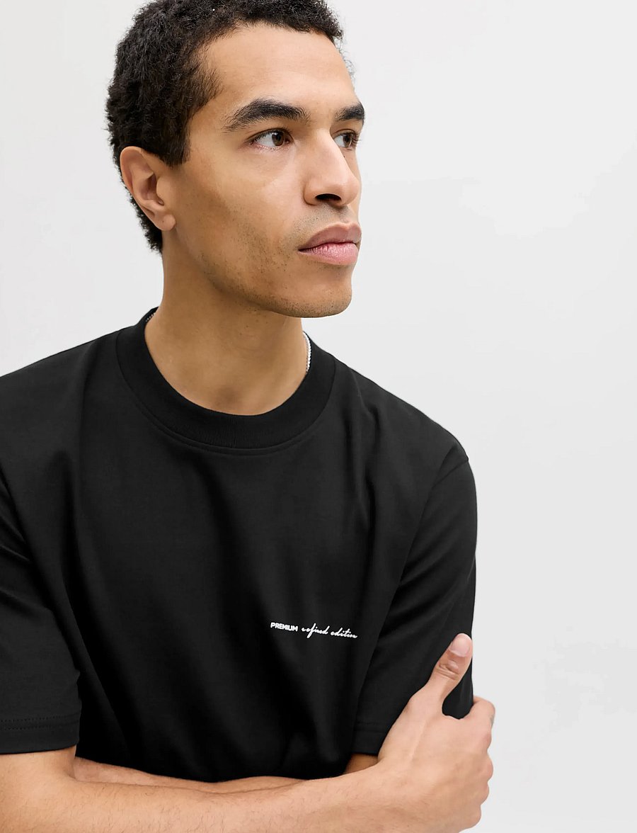 Jack & Jones - JPRBLAOWEN SS BRANDING TEE SN - kortärmade t-shirts - black - 5