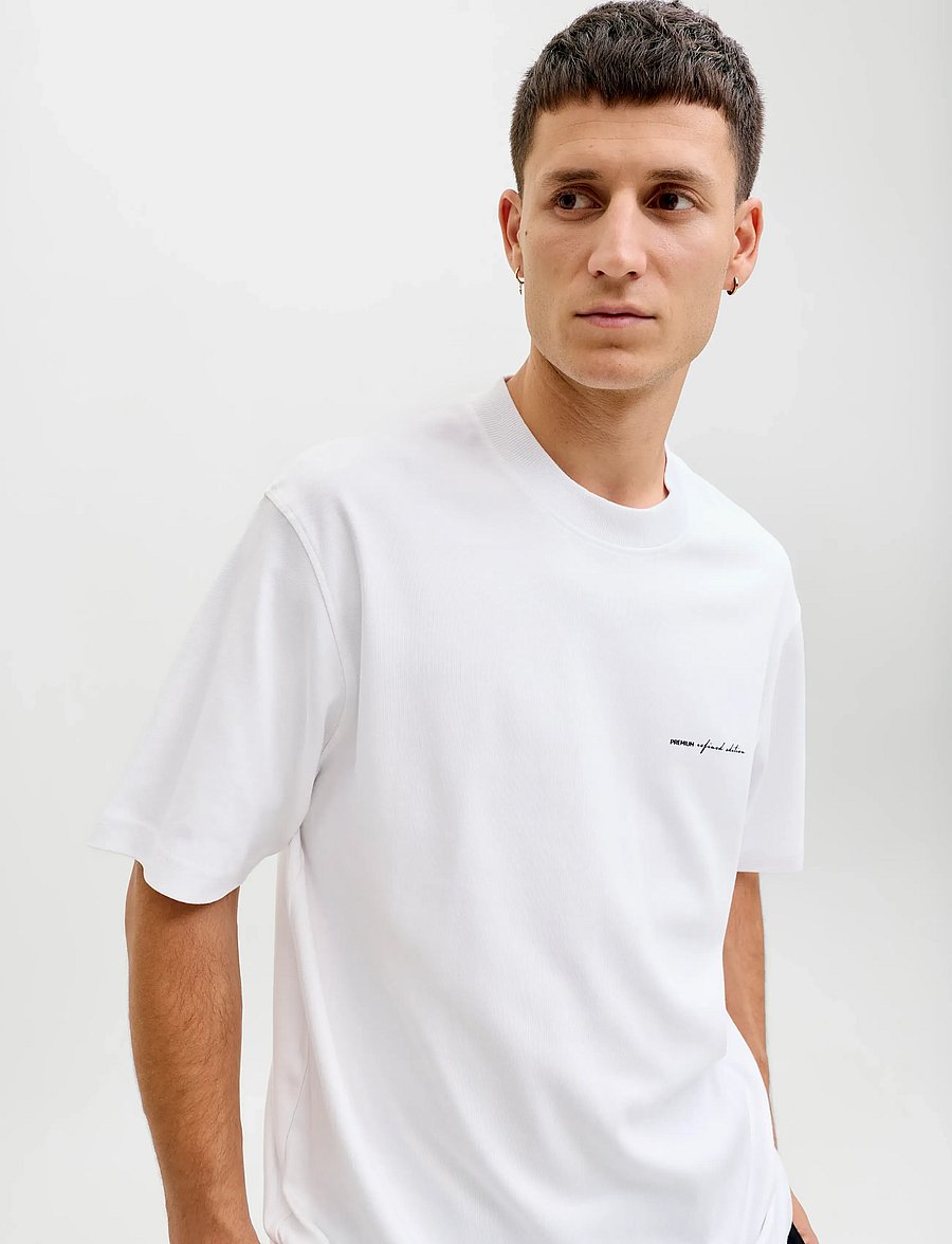 Jack & Jones - JPRBLAOWEN SS BRANDING TEE SN - kortærmede t-shirts - bright white - 5