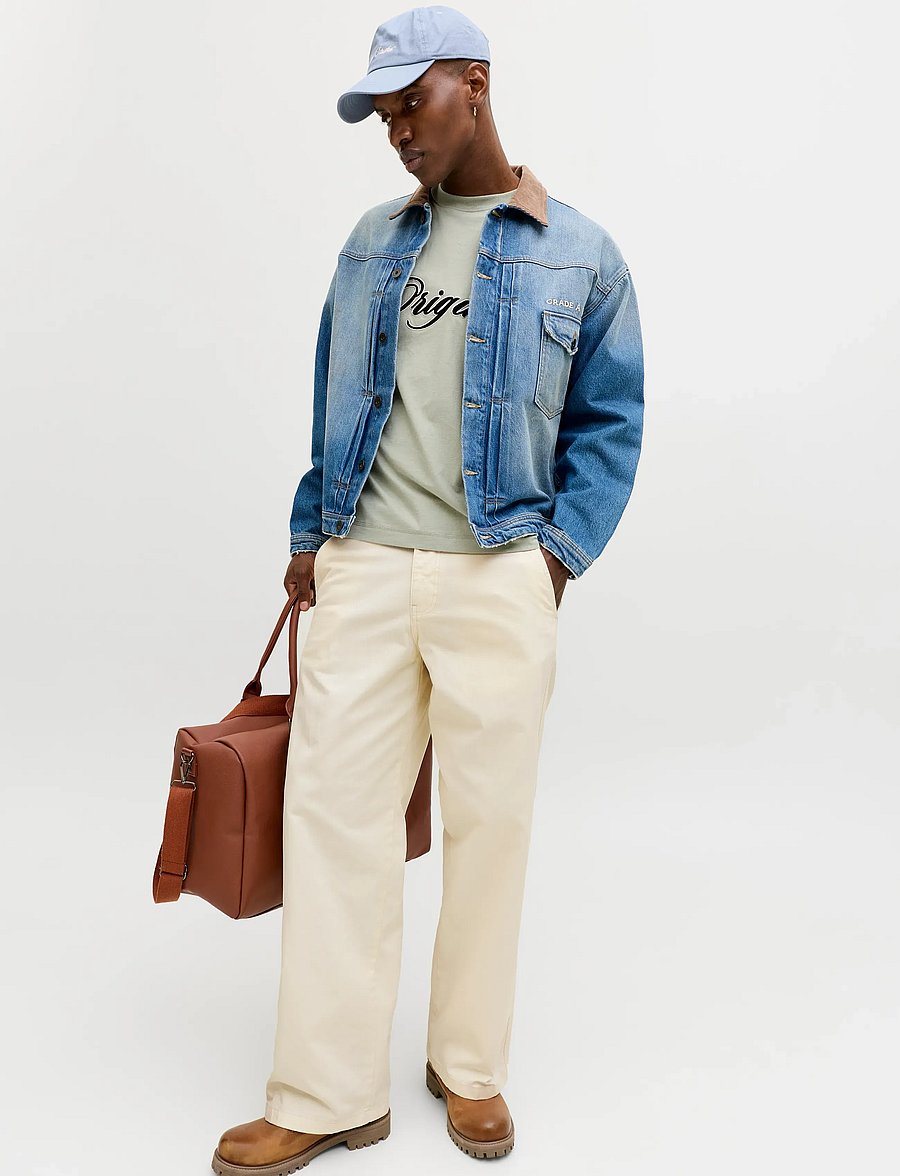 Jack & Jones - JPSTALEX NORREBRO WORKER PANTS LN - casual byxor - antique white - 5