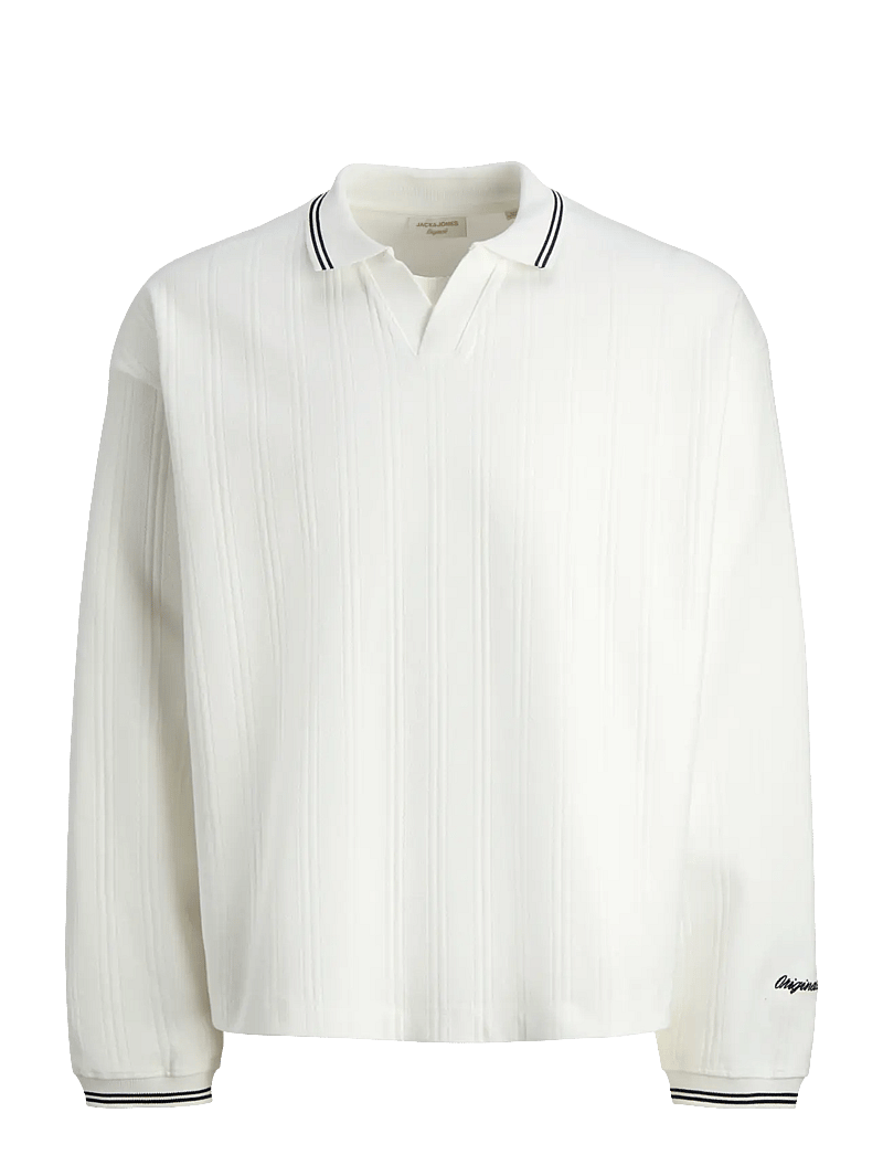 Jack & Jones - JORNIAGARA SWEAT SPLIT NECK - pikkade varrukatega polod - cloud dancer - 1