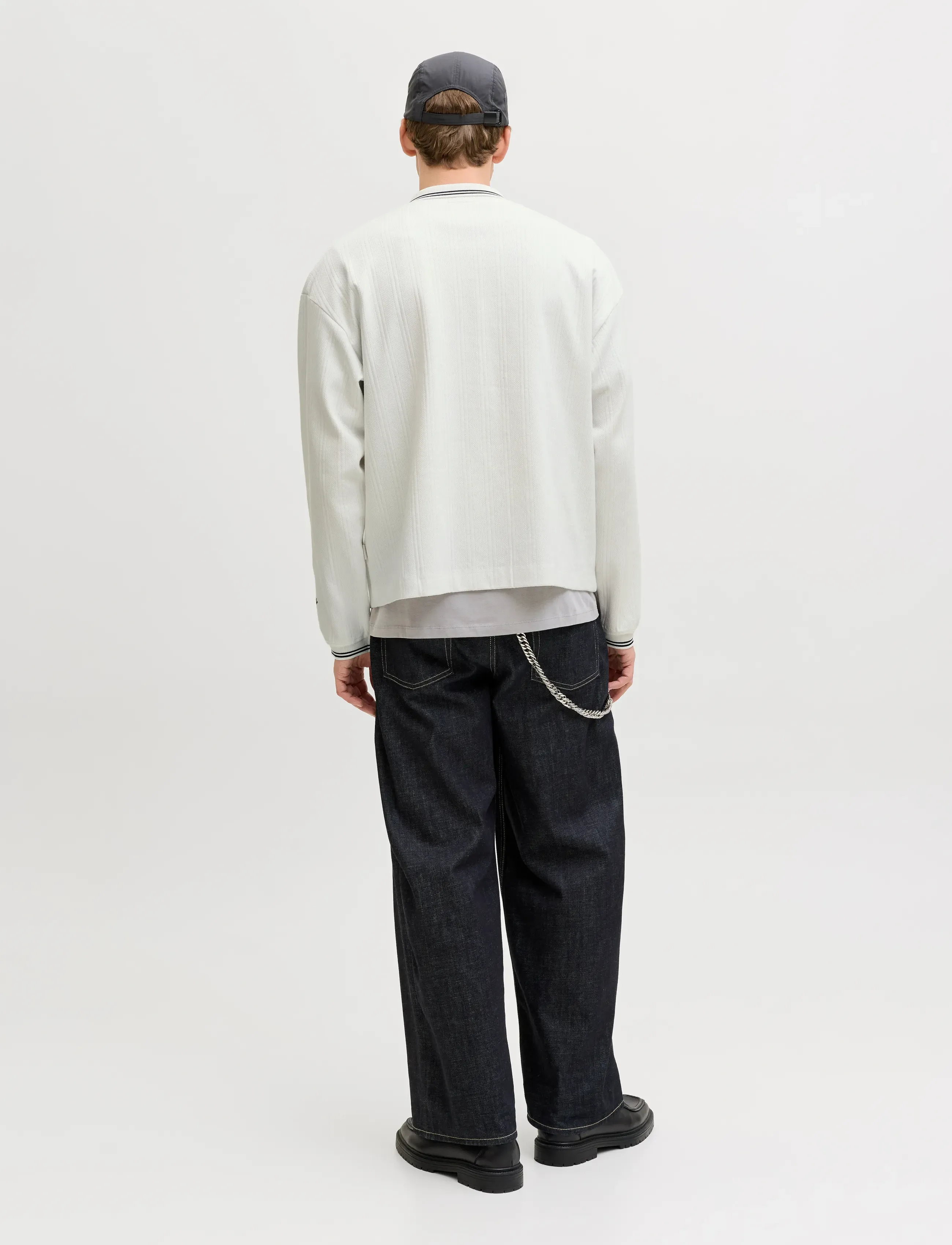 Jack & Jones - JORNIAGARA SWEAT SPLIT NECK - long-sleeved polos - cloud dancer - 2