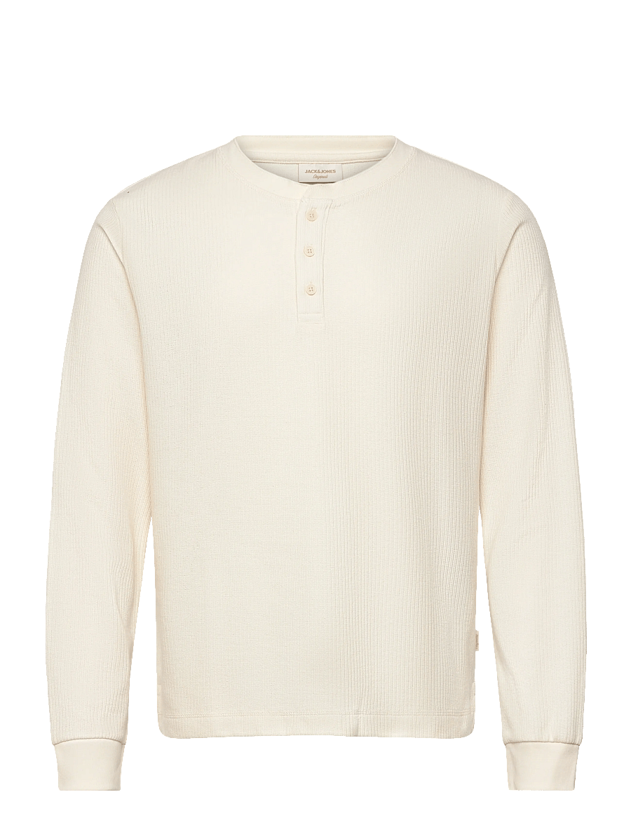 Jack & Jones - JORNIAGARA HENLEY LS TEE - langärmelig - antique white - 1