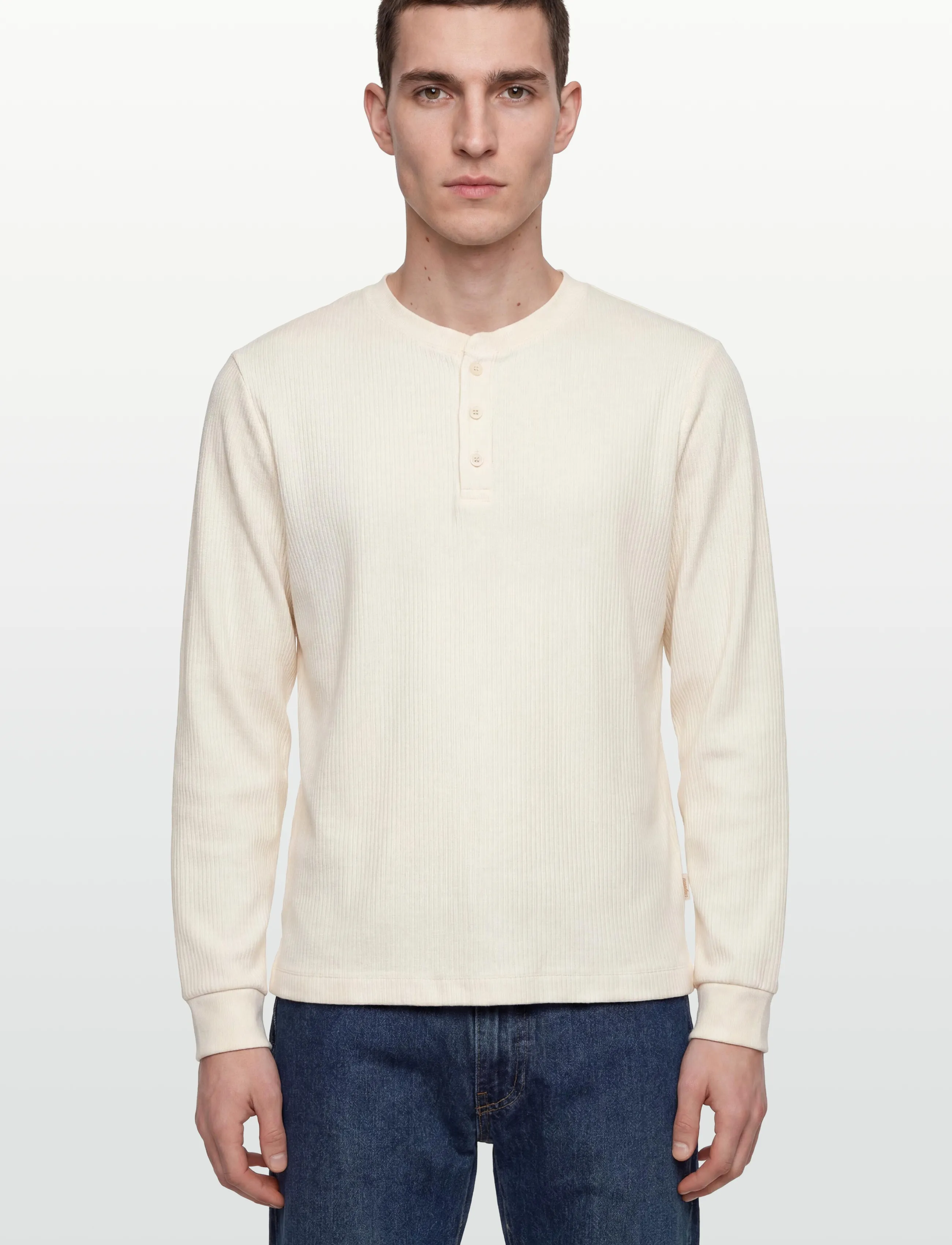 Jack & Jones - JORNIAGARA HENLEY LS TEE - die niedrigsten preise - antique white - 3
