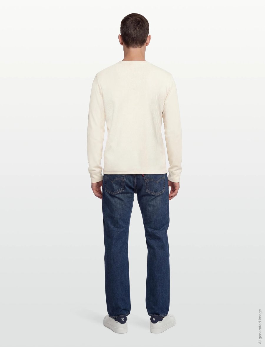 Jack & Jones - JORNIAGARA HENLEY LS TEE - langärmelig - antique white - 4