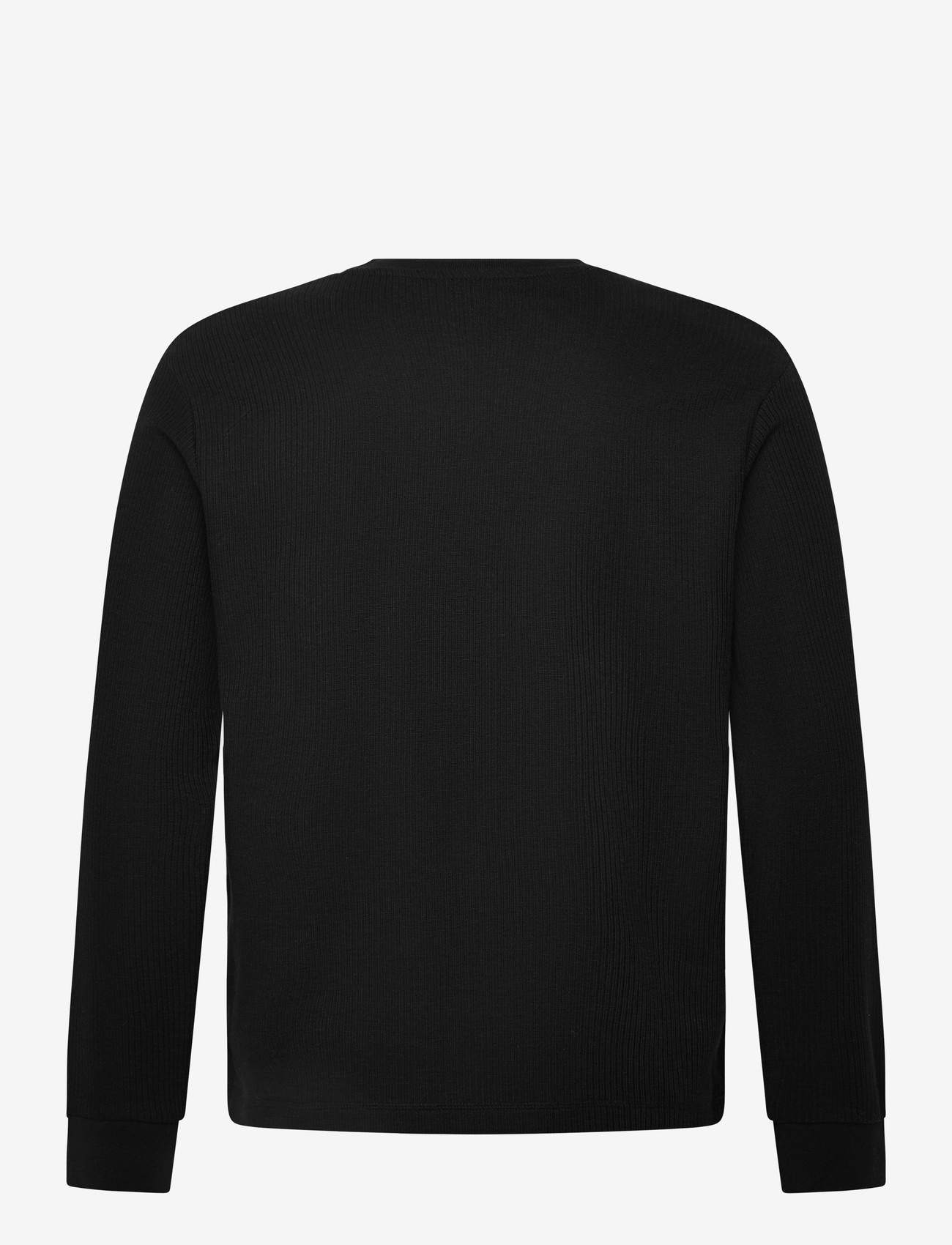 Jack & Jones - JORNIAGARA HENLEY LS TEE - laveste priser - black - 2