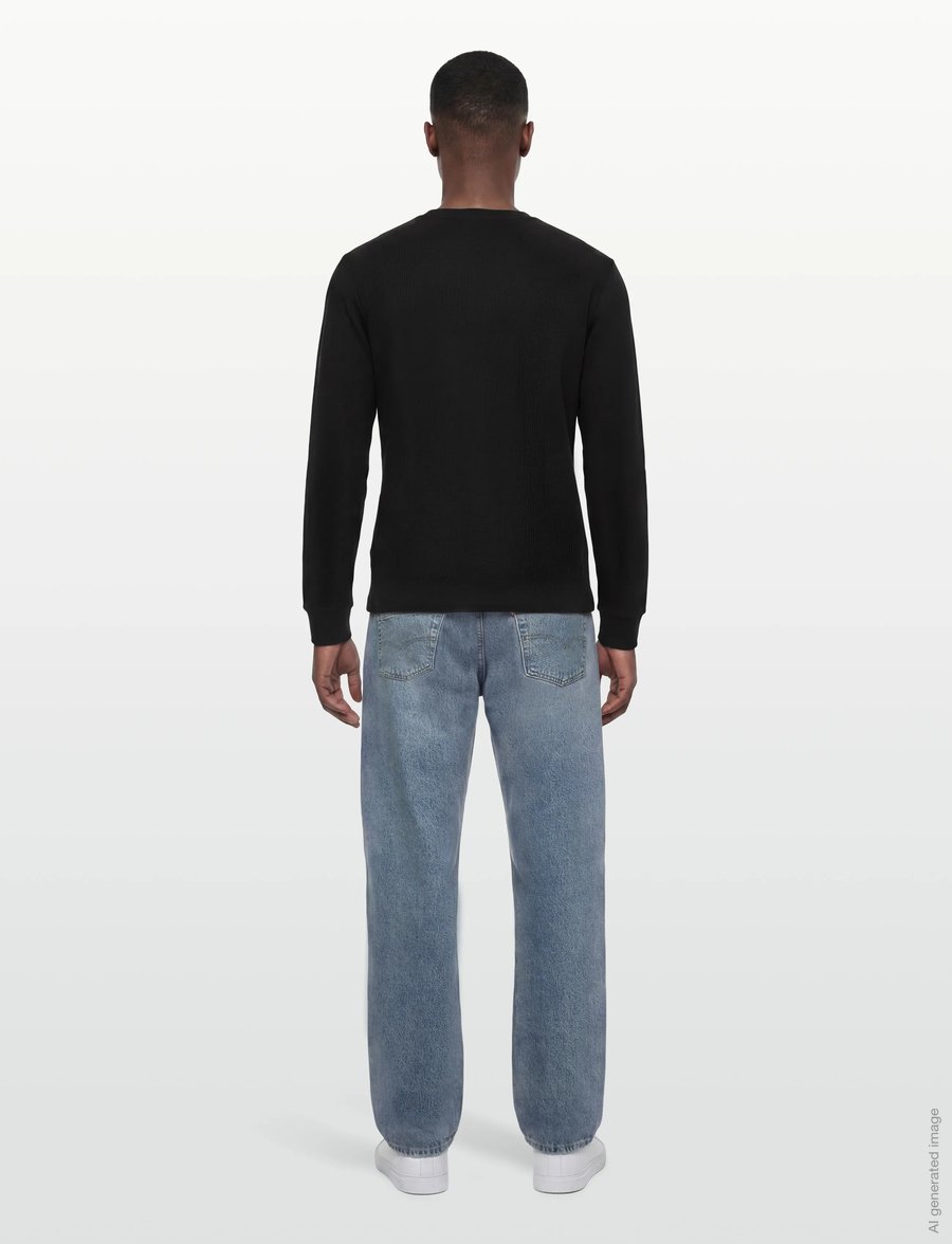Jack & Jones - JORNIAGARA HENLEY LS TEE - langärmelig - black - 4