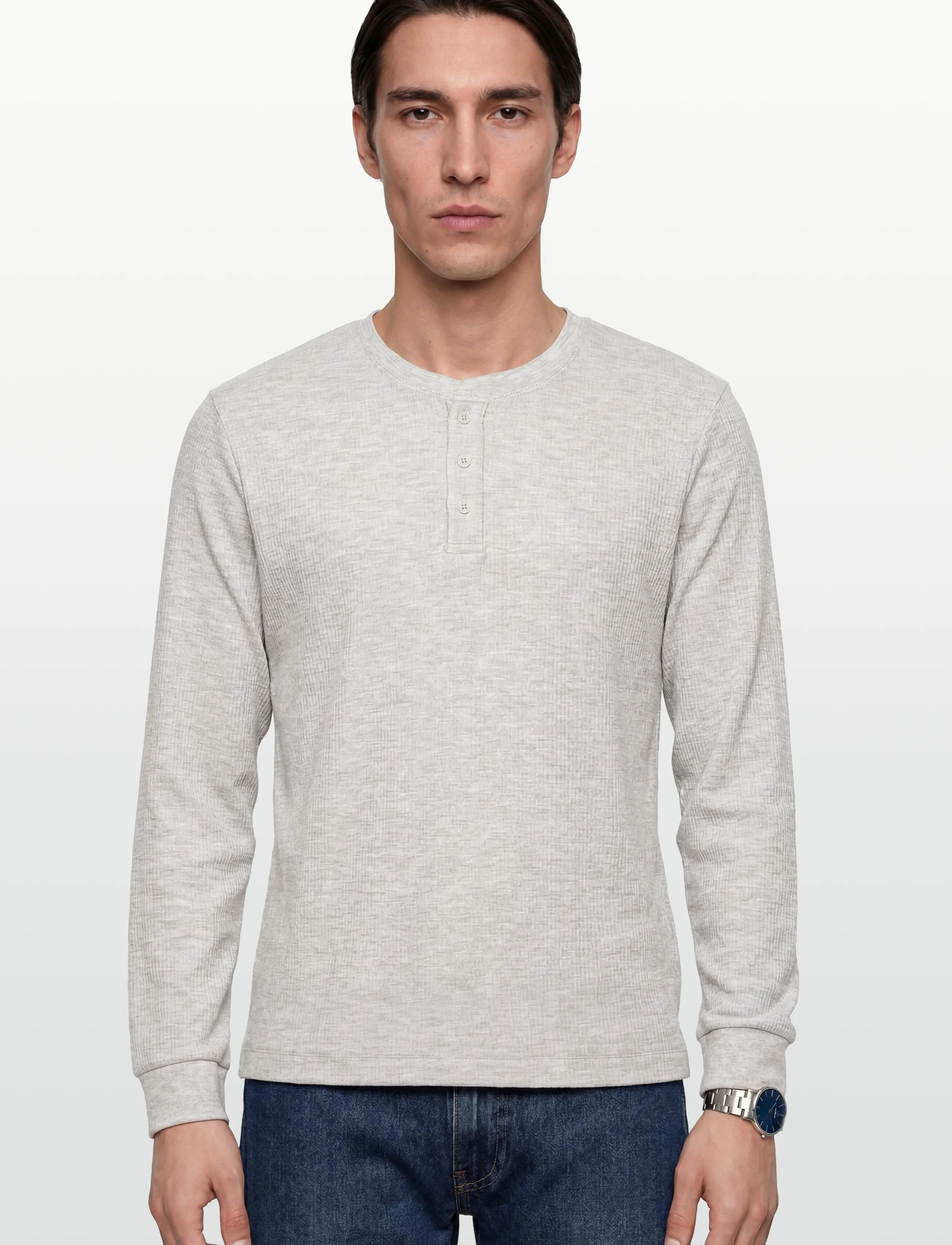 Jack & Jones - JORNIAGARA HENLEY LS TEE - long-sleeved t-shirts - bright white - 3