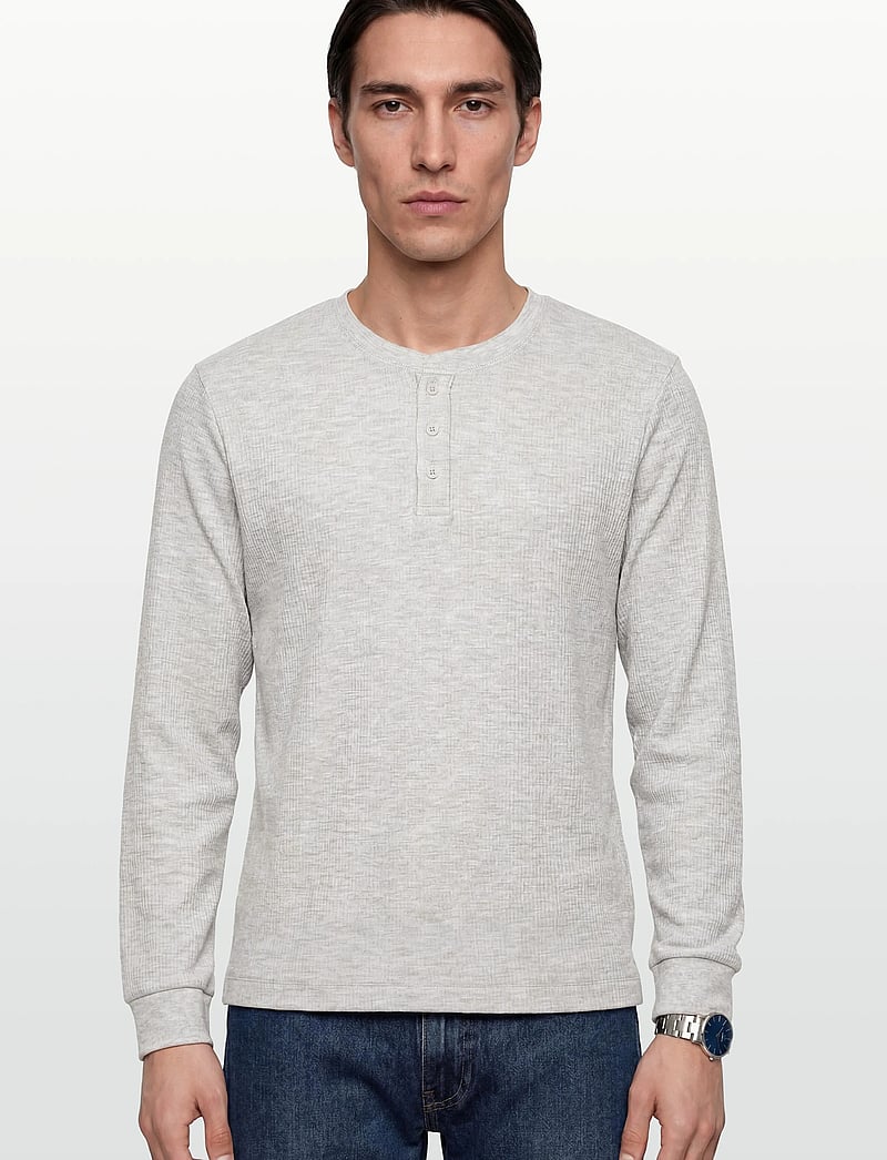 Jack & Jones - JORNIAGARA HENLEY LS TEE - langärmelig - bright white - 3