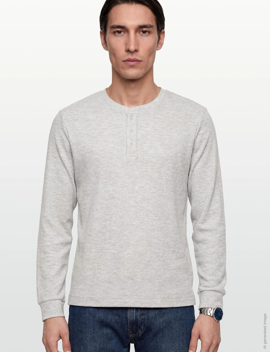 Jack & Jones - JORNIAGARA HENLEY LS TEE - langärmelig - bright white - 3