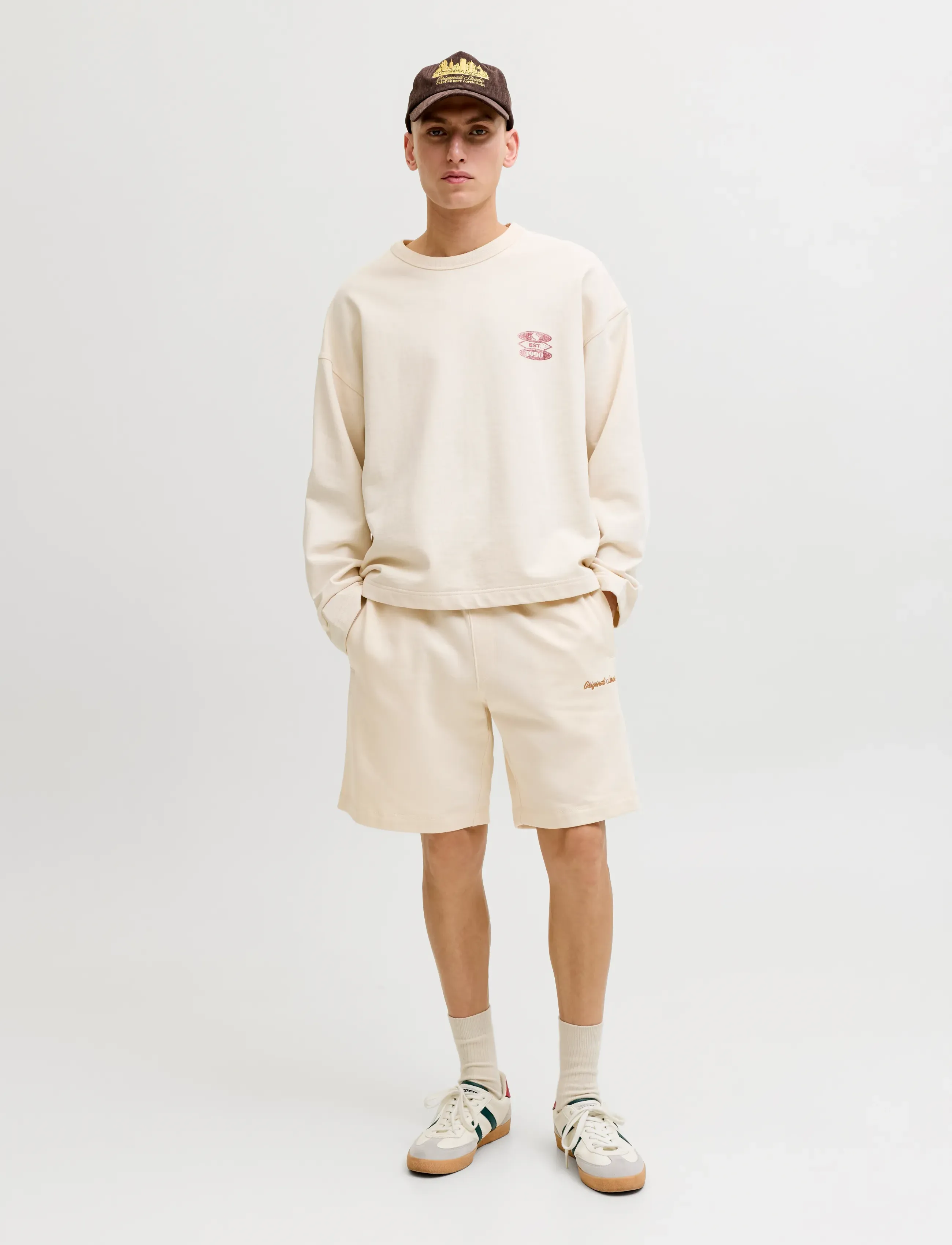 Jack & Jones - JPSTKARL NORREBRO SWEAT SHORTS REG SN - sweatshorts - antique white - 4