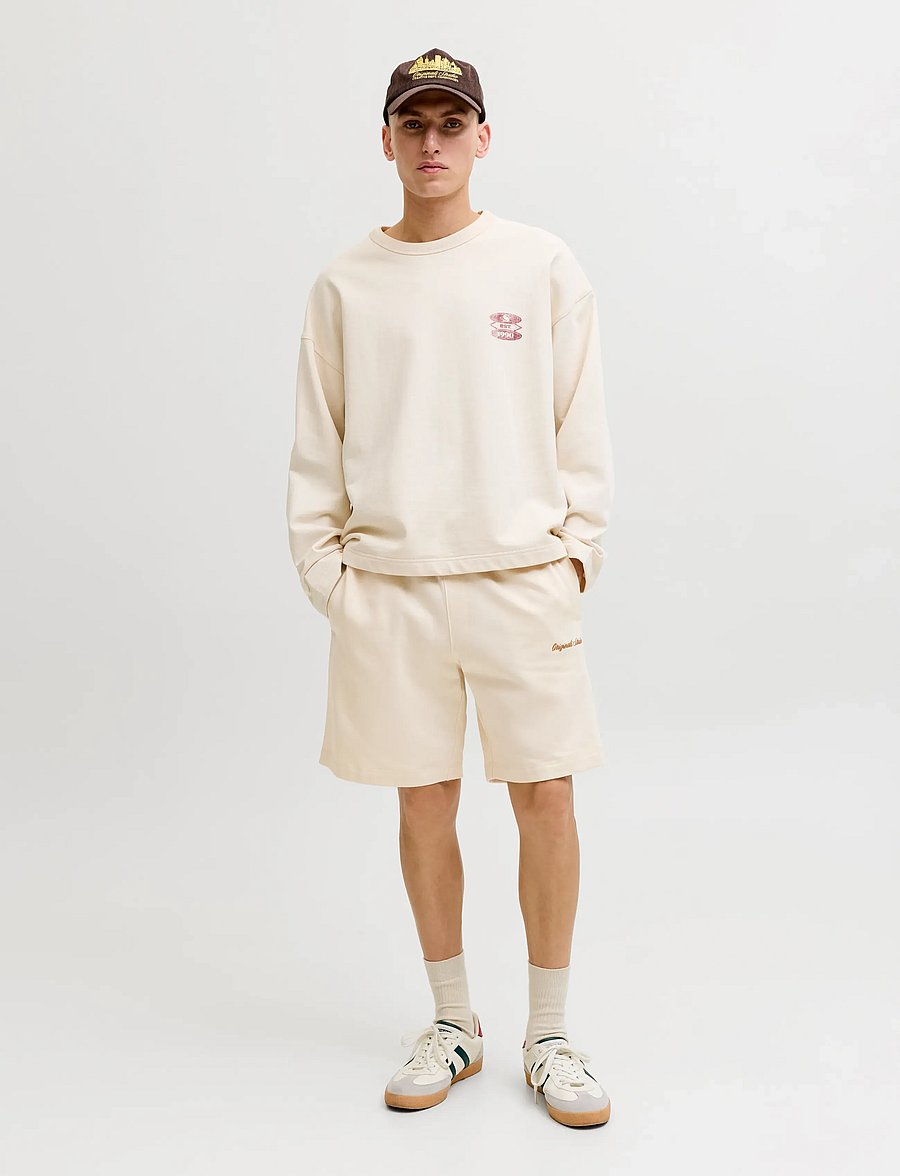 Jack & Jones - JPSTKARL NORREBRO SWEAT SHORTS REG SN - sweatshorts - antique white - 4