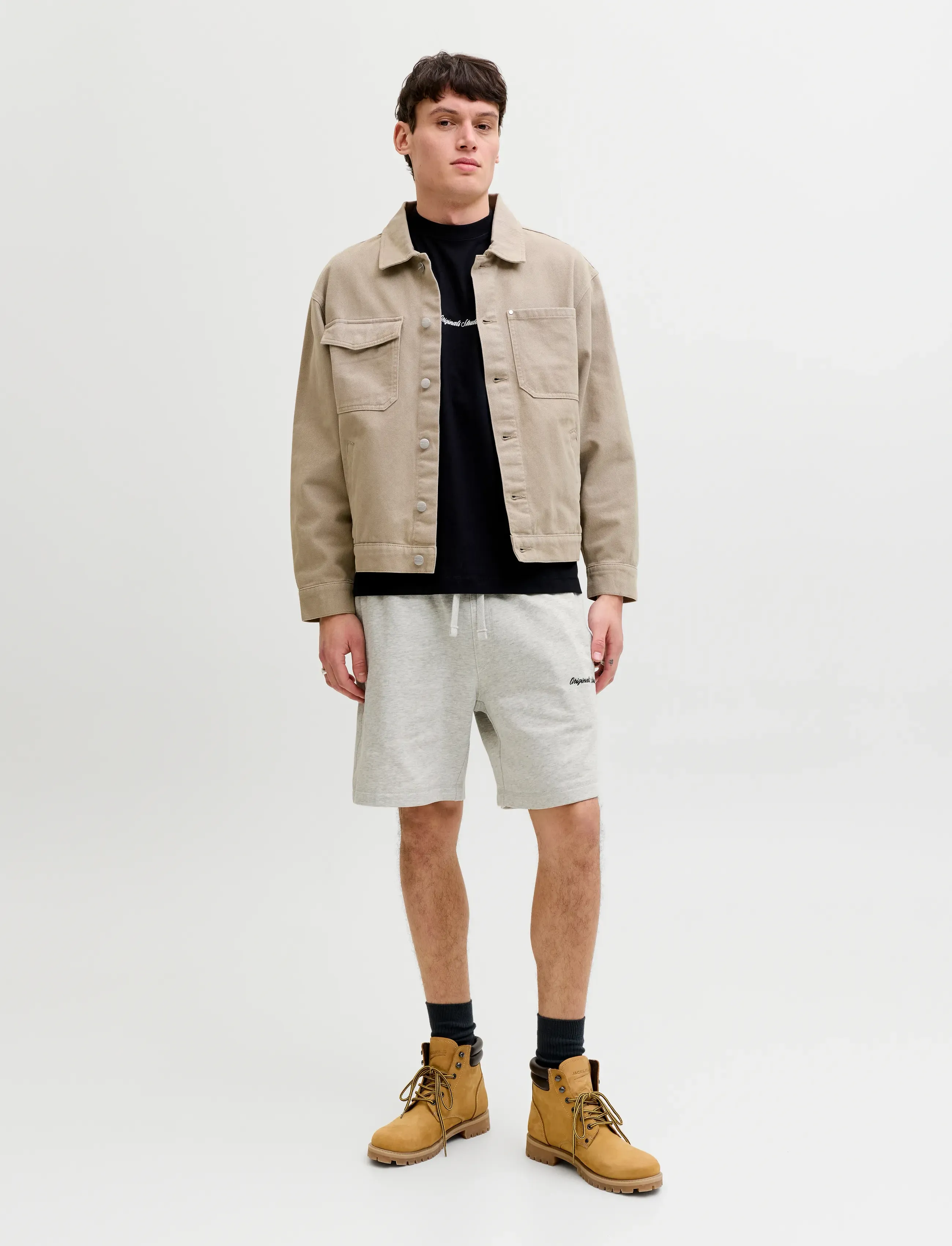 Jack & Jones - JPSTKARL NORREBRO SWEAT SHORTS REG SN - sweatshorts - white melange - 4