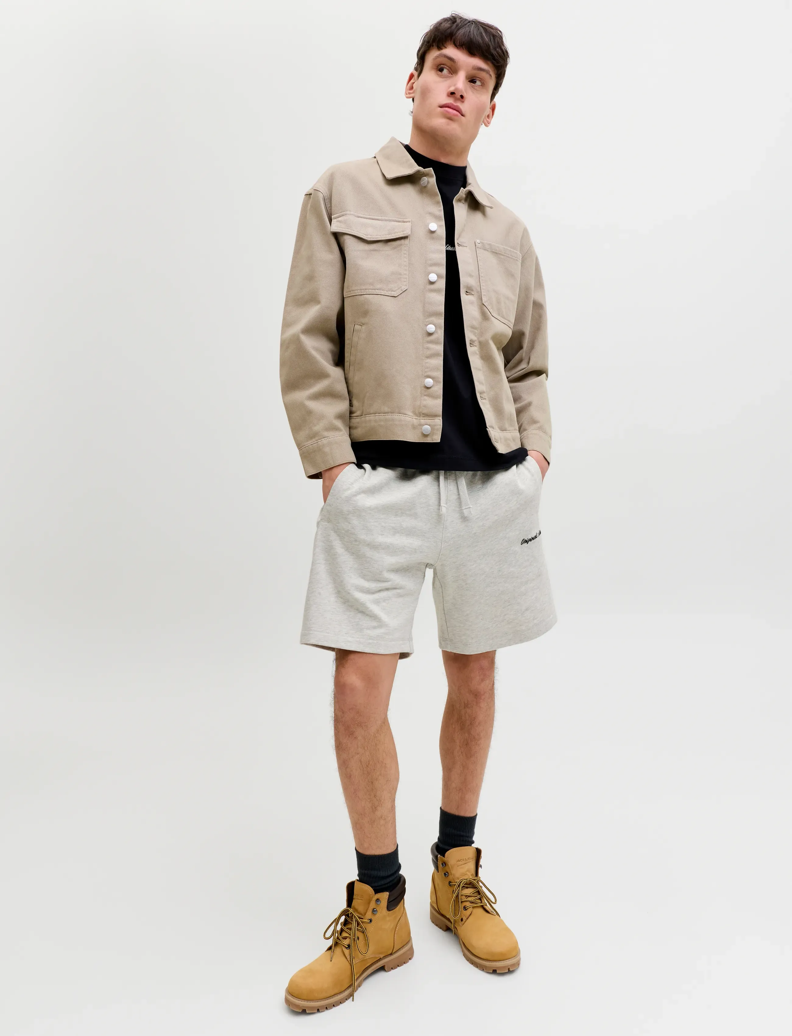 Jack & Jones - JPSTKARL NORREBRO SWEAT SHORTS REG SN - sweatshorts - white melange - 5