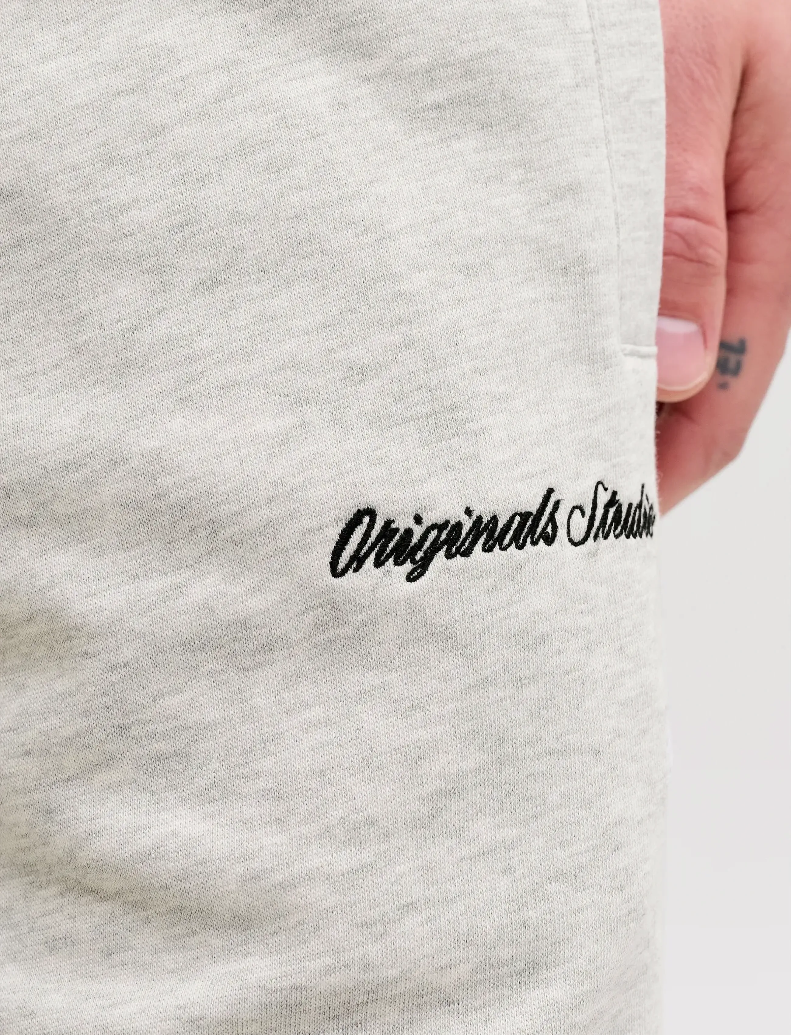 Jack & Jones JPSTKARL NORREBRO SWEAT SHORTS REG SN - Clothing - WHITE MELANGE / grey