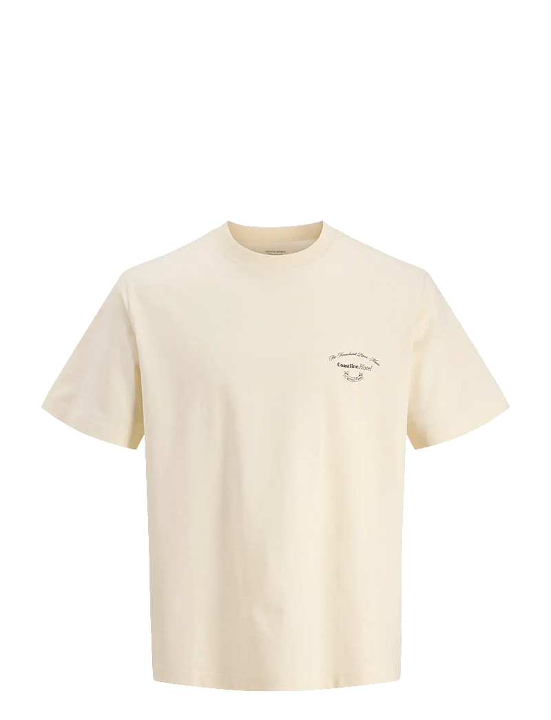 Jack & Jones - JORMONTAUK PHOTO BACK TEE SS CN - kortærmede t-shirts - antique white - 1