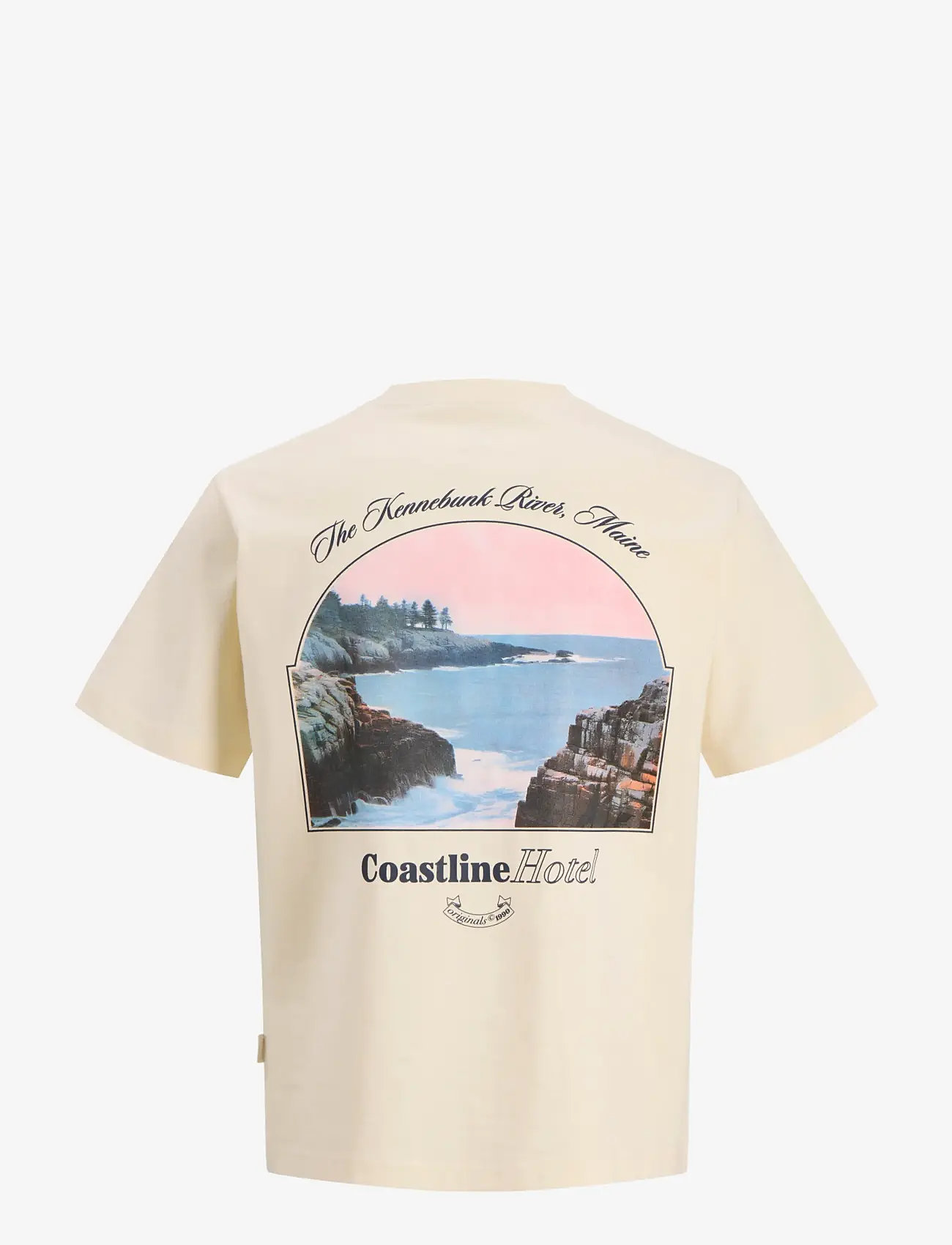 Jack & Jones - JORMONTAUK PHOTO BACK TEE SS CN - kortærmede t-shirts - antique white - 2
