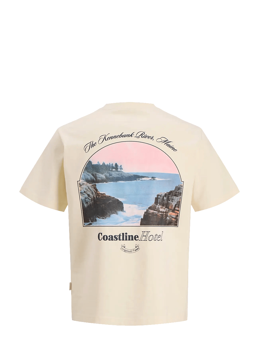 Jack & Jones - JORMONTAUK PHOTO BACK TEE SS CN - lühikeste varrukatega t-särgid - antique white - 2