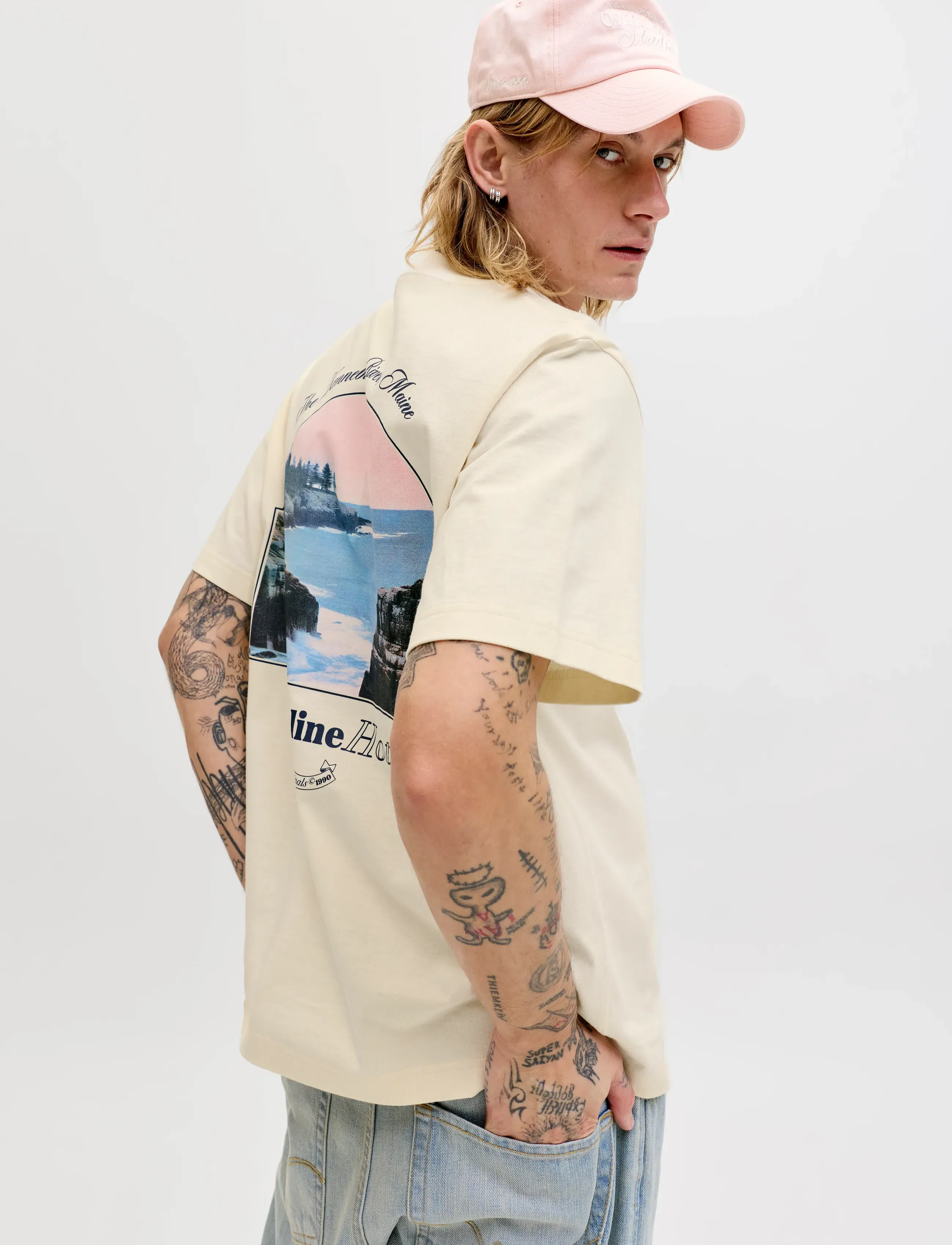 Jack & Jones - JORMONTAUK PHOTO BACK TEE SS CN - lühikeste varrukatega t-särgid - antique white - 5