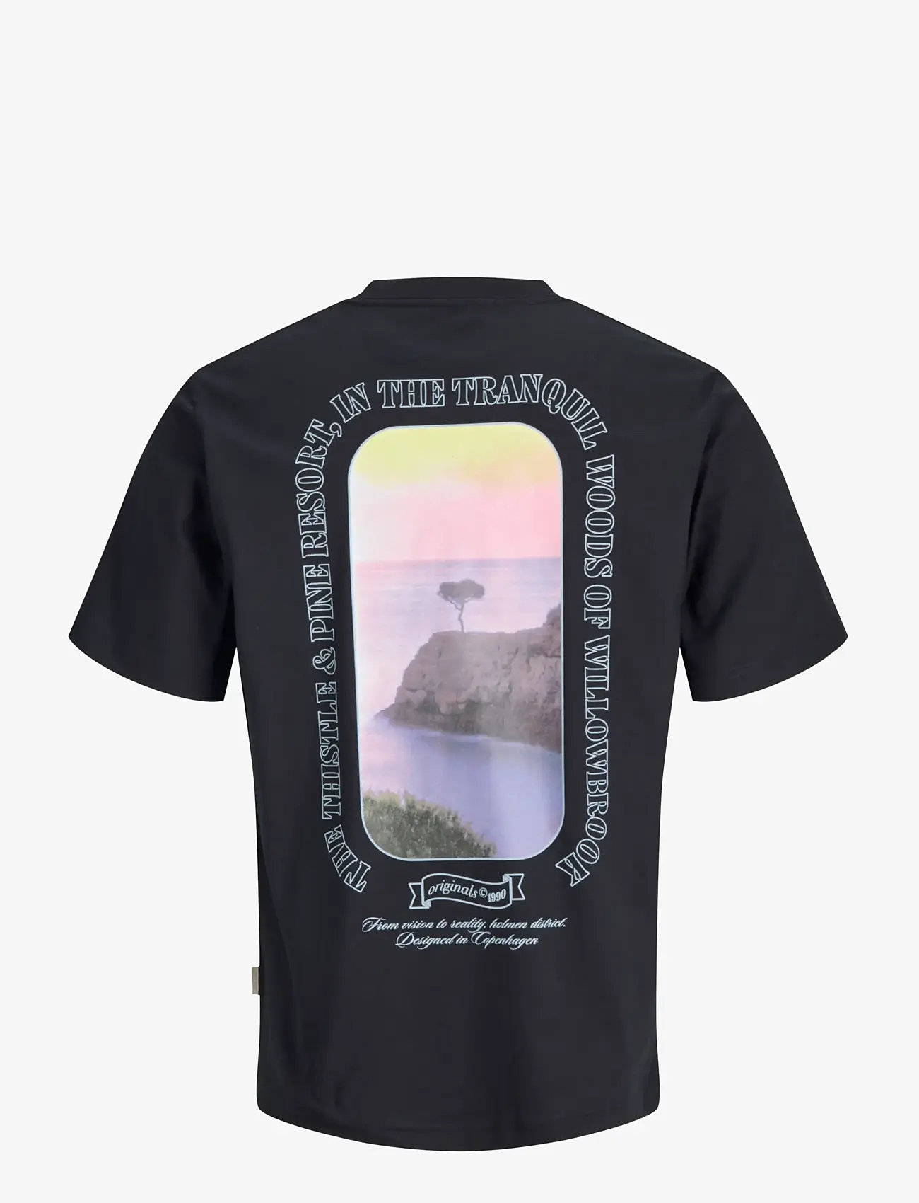 Jack & Jones - JORMONTAUK PHOTO BACK TEE SS CN - kortærmede t-shirts - black - 2