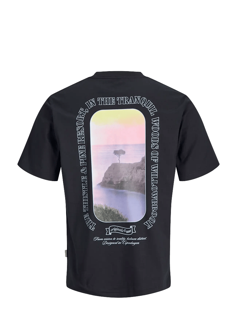 Jack & Jones - JORMONTAUK PHOTO BACK TEE SS CN - kortærmede t-shirts - black - 2