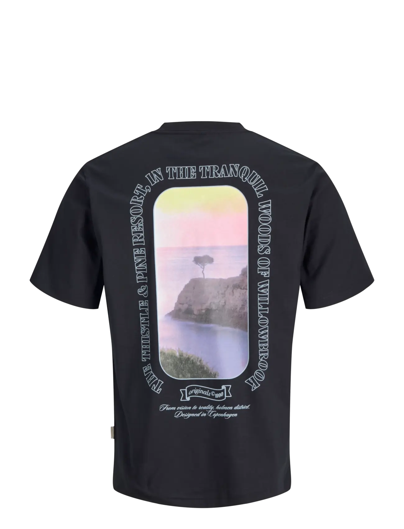 Jack & Jones - JORMONTAUK PHOTO BACK TEE SS CN - lühikeste varrukatega t-särgid - black - 2