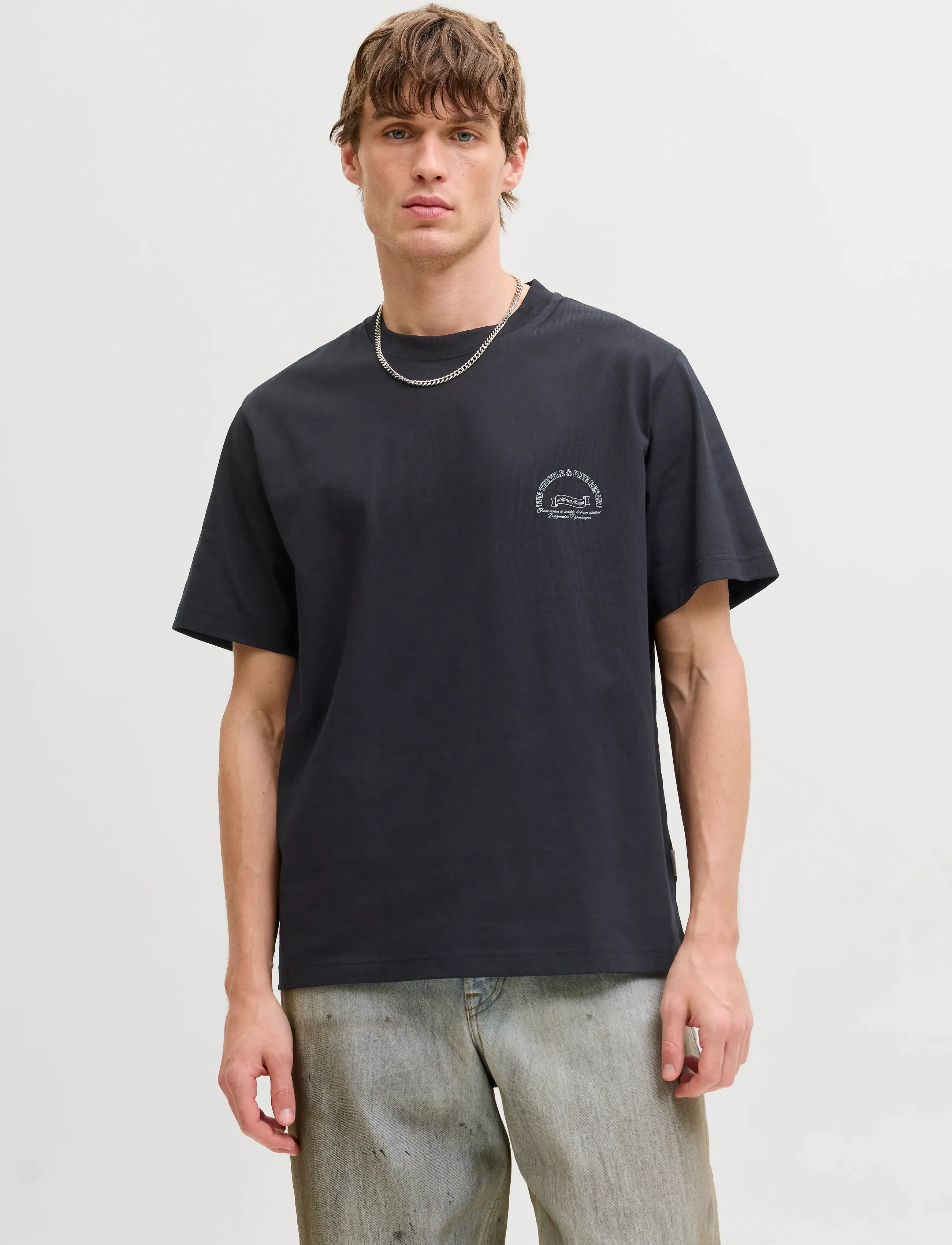 Jack & Jones JORMONTAUK PHOTO BACK TEE SS CN - T-Shirts - BLACK / black