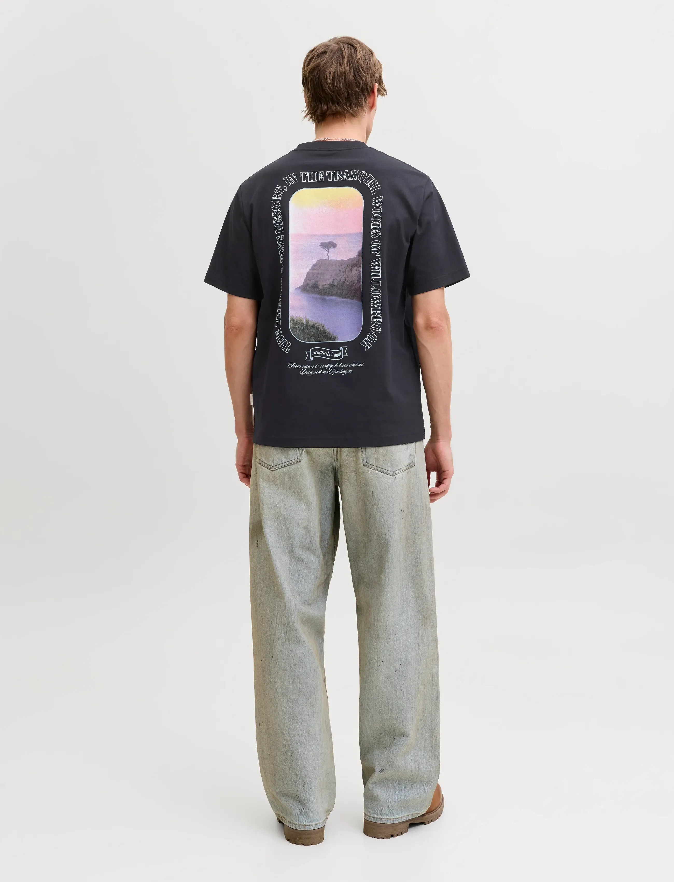 Jack & Jones - JORMONTAUK PHOTO BACK TEE SS CN - lühikeste varrukatega t-särgid - black - 3