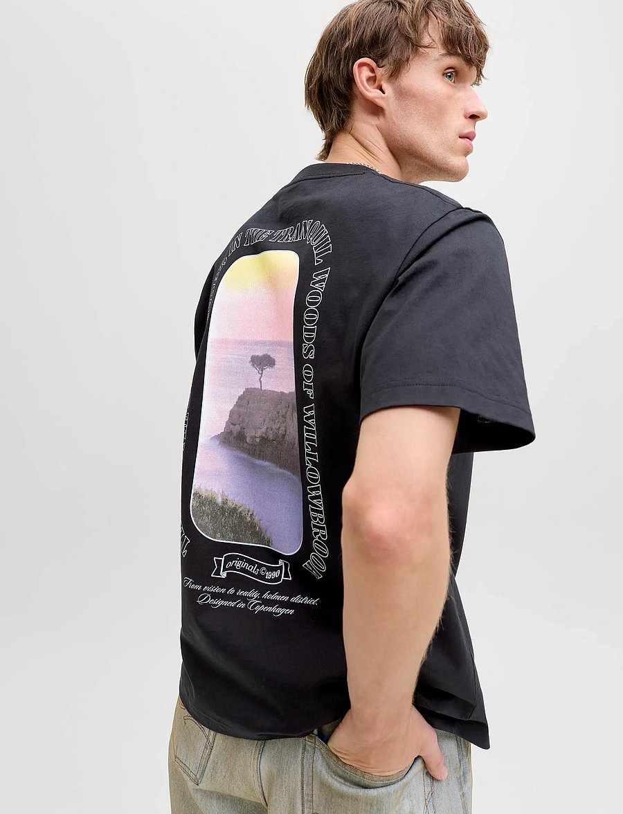 Jack & Jones - JORMONTAUK PHOTO BACK TEE SS CN - lühikeste varrukatega t-särgid - black - 5