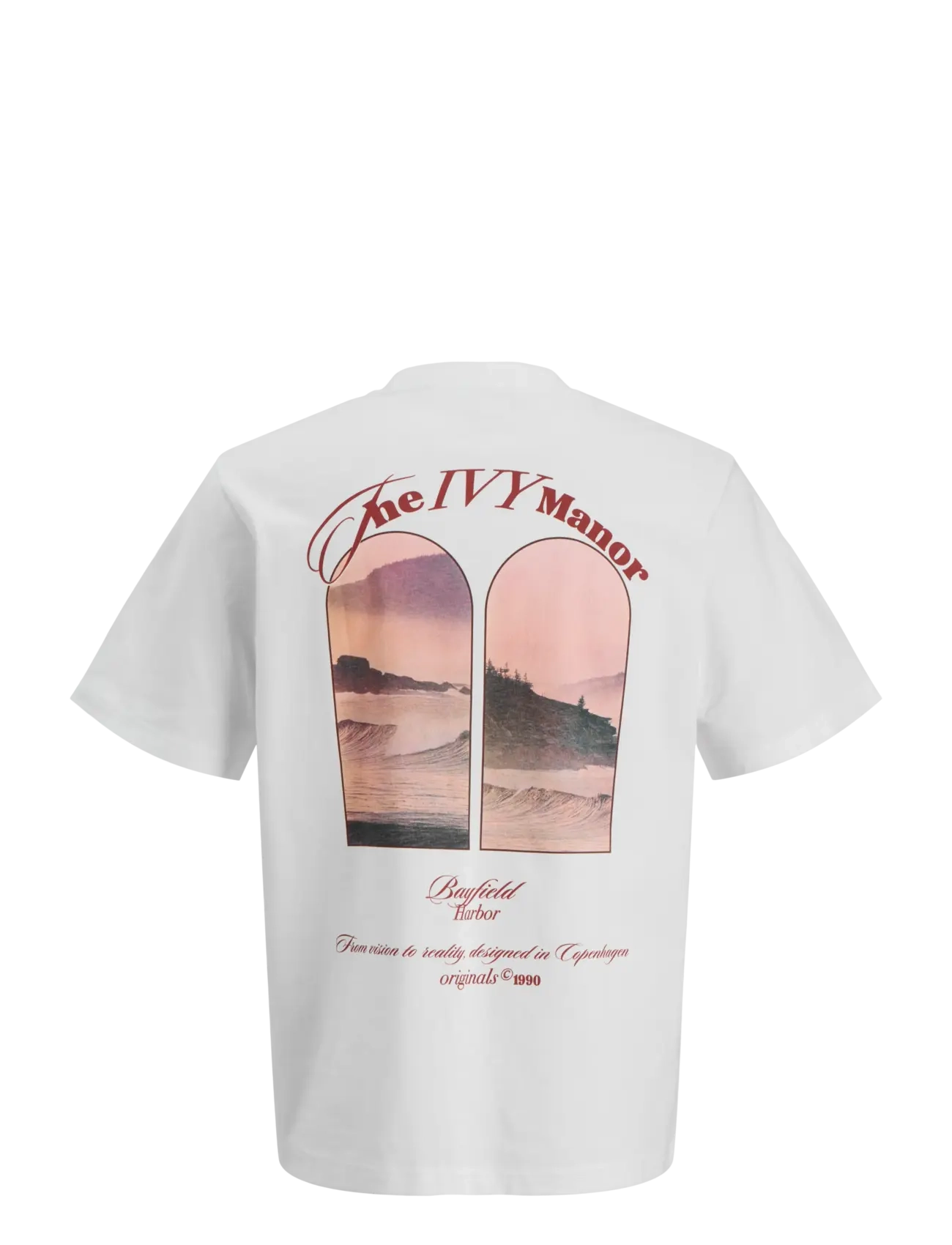 Jack & Jones - JORMONTAUK PHOTO BACK TEE SS CN - lühikeste varrukatega t-särgid - bright white - 2