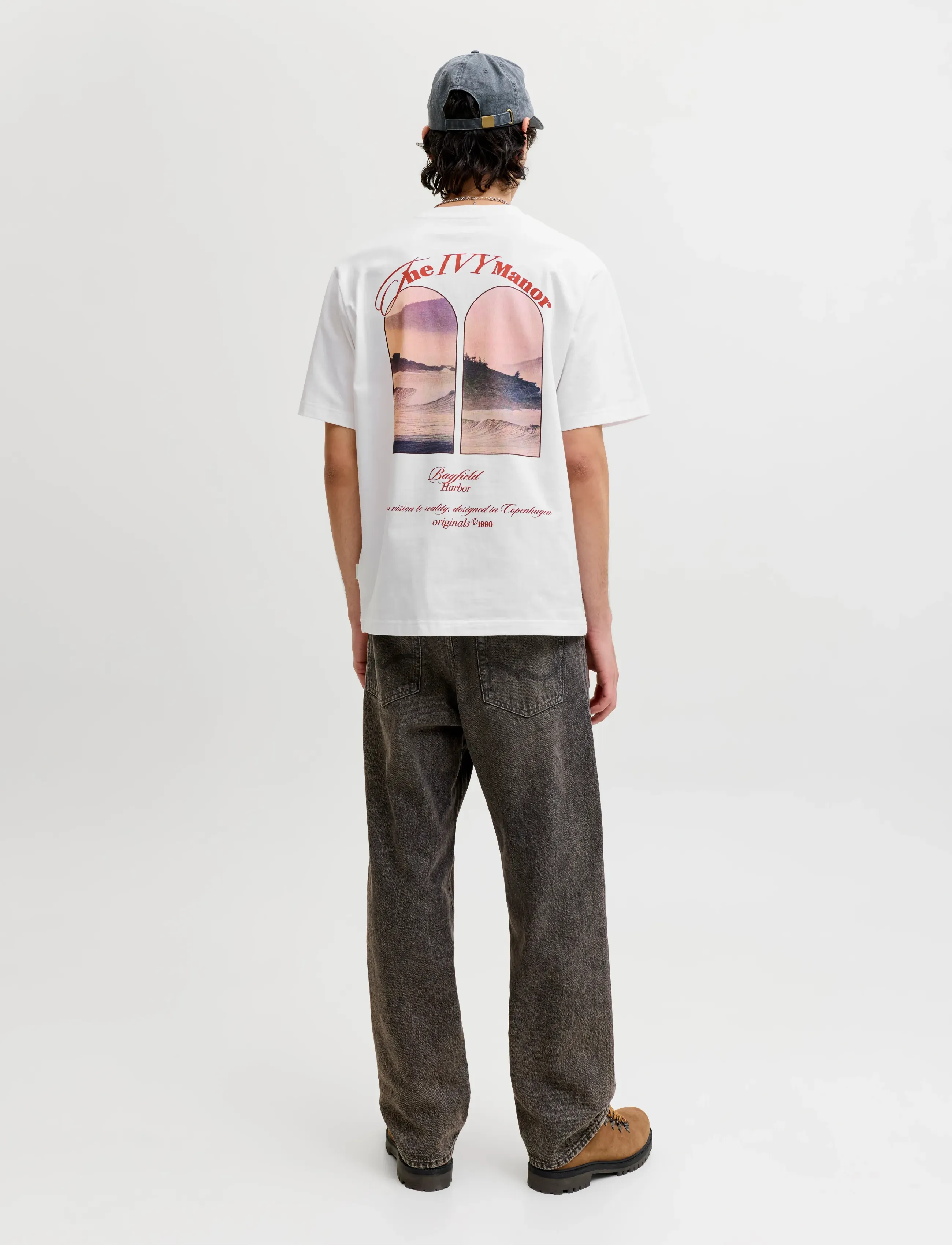 Jack & Jones - JORMONTAUK PHOTO BACK TEE SS CN - kortærmede t-shirts - bright white - 3