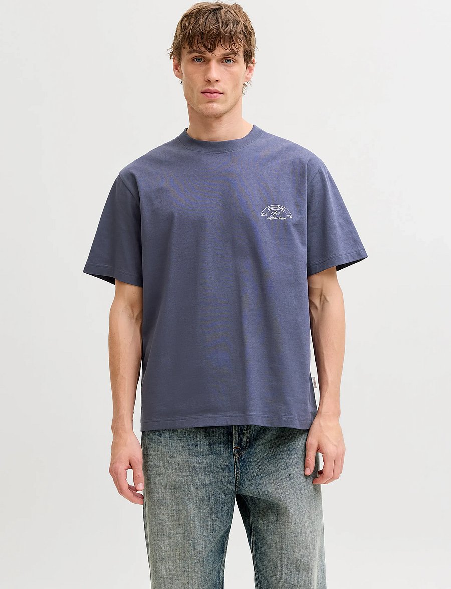 Jack & Jones - JORMONTAUK PHOTO BACK TEE SS CN - kortärmade t-shirts - odyssey gray - 0