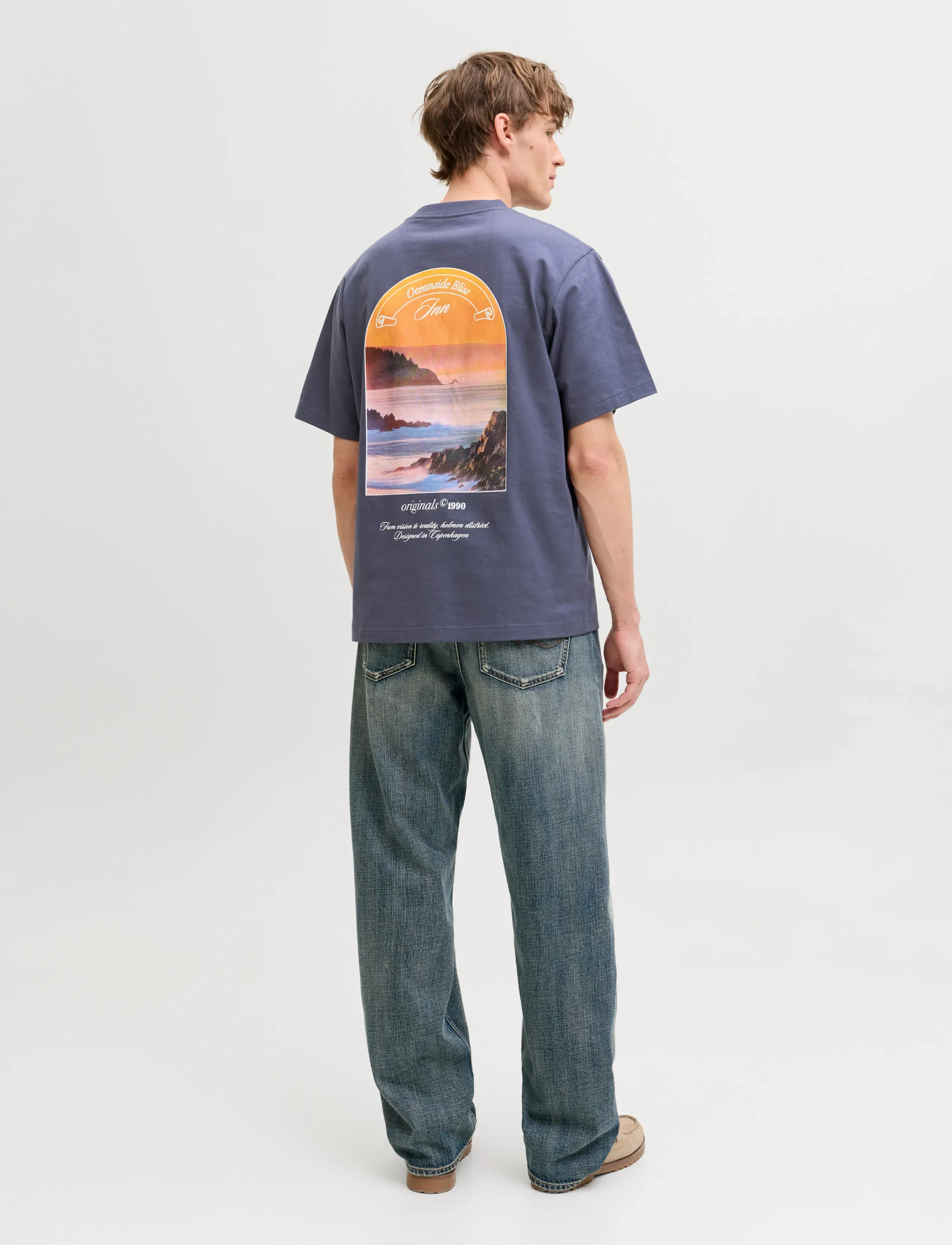 Jack & Jones - JORMONTAUK PHOTO BACK TEE SS CN - short-sleeved t-shirts - odyssey gray - 3