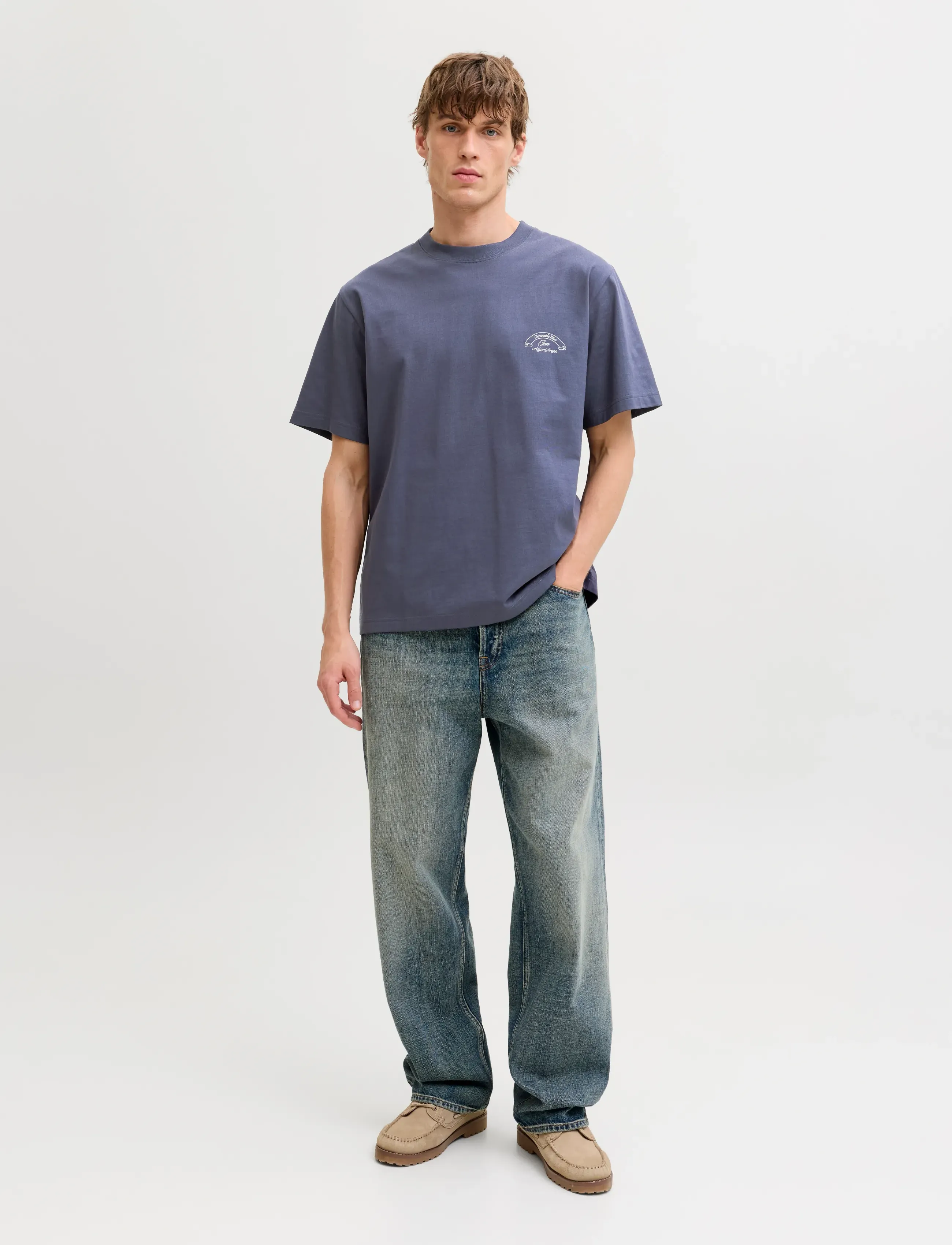 Jack & Jones - JORMONTAUK PHOTO BACK TEE SS CN - short-sleeved t-shirts - odyssey gray - 4