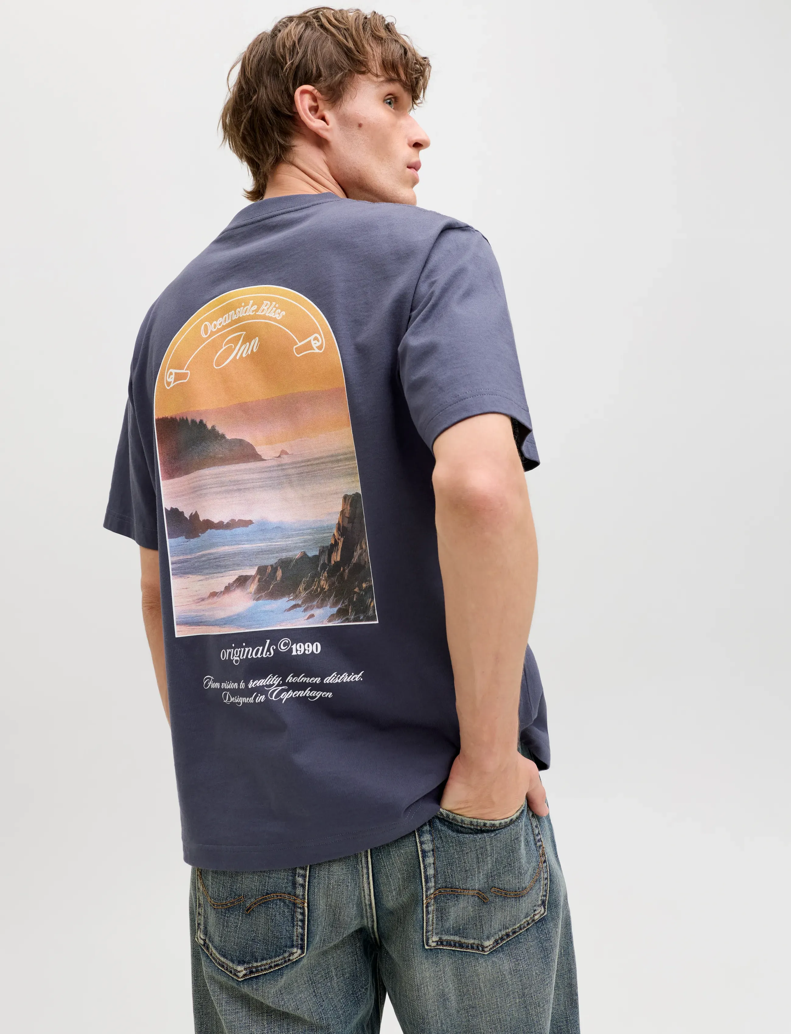 Jack & Jones - JORMONTAUK PHOTO BACK TEE SS CN - stutterma bolir - odyssey gray - 5