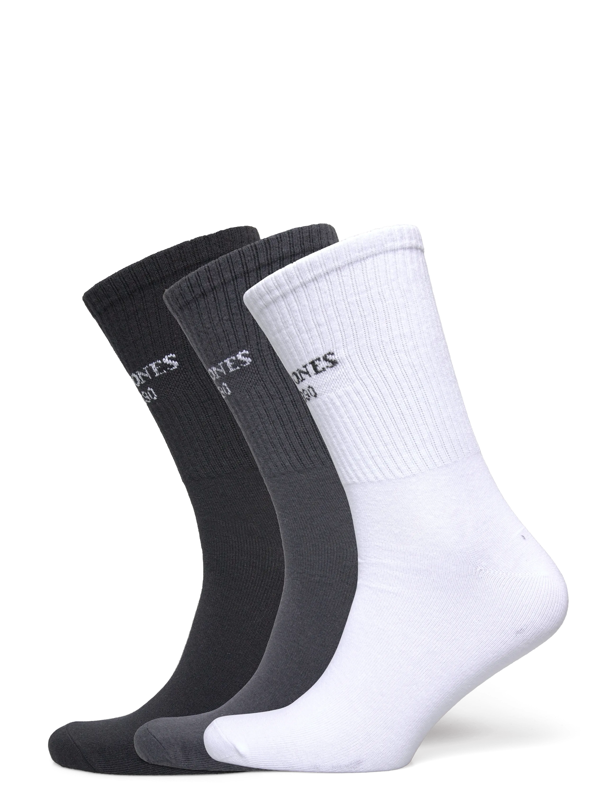 Jack & Jones JACFRASER SOLID TENNIS SOCKS 3 PACK - Sokid - BLACK / white