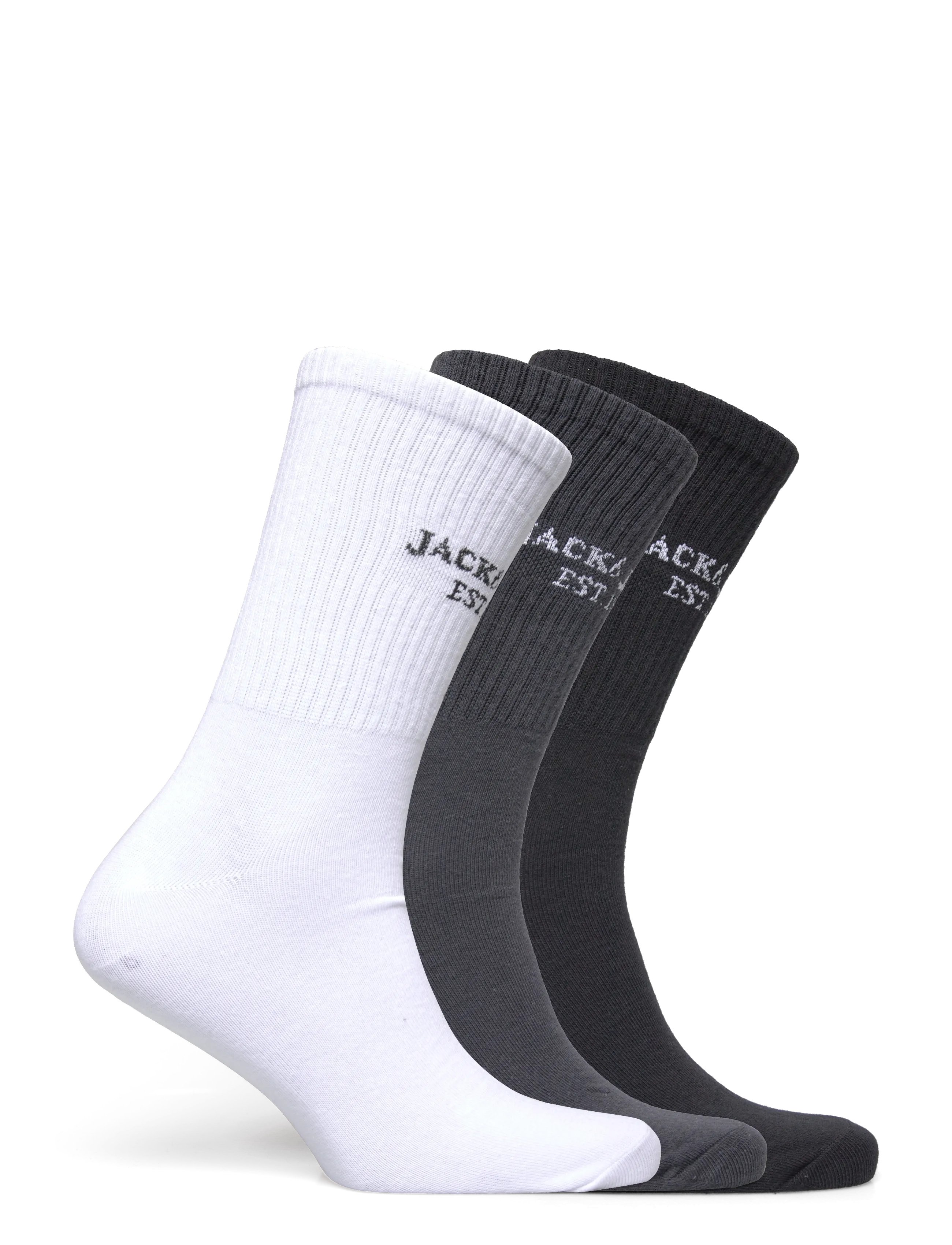 Jack & Jones - JACFRASER SOLID TENNIS SOCKS 3 PACK - chaussettes crew - black - 1