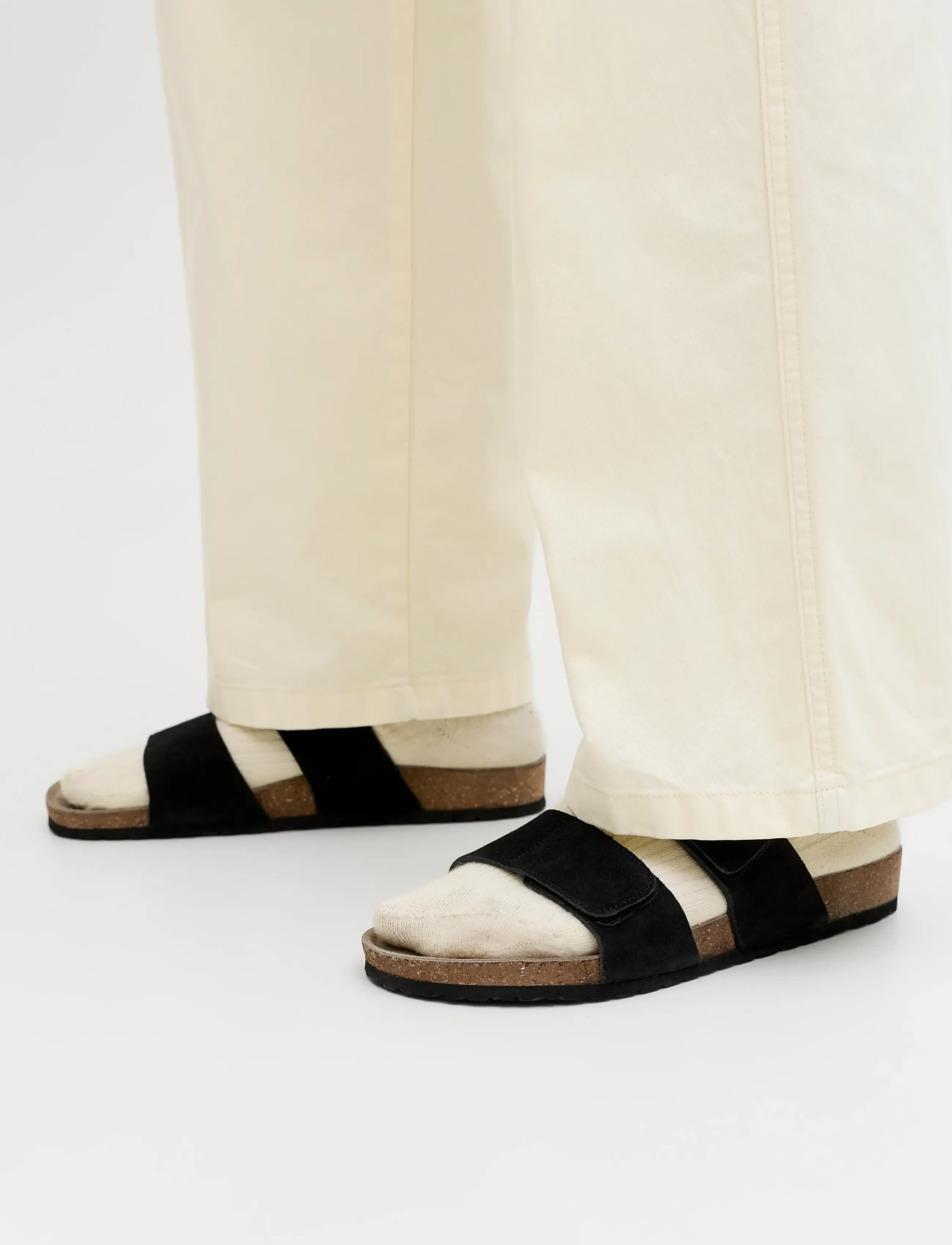 Jack & Jones JFWMALTA SUEDE SANDAL - Looks for less - BLACK / black