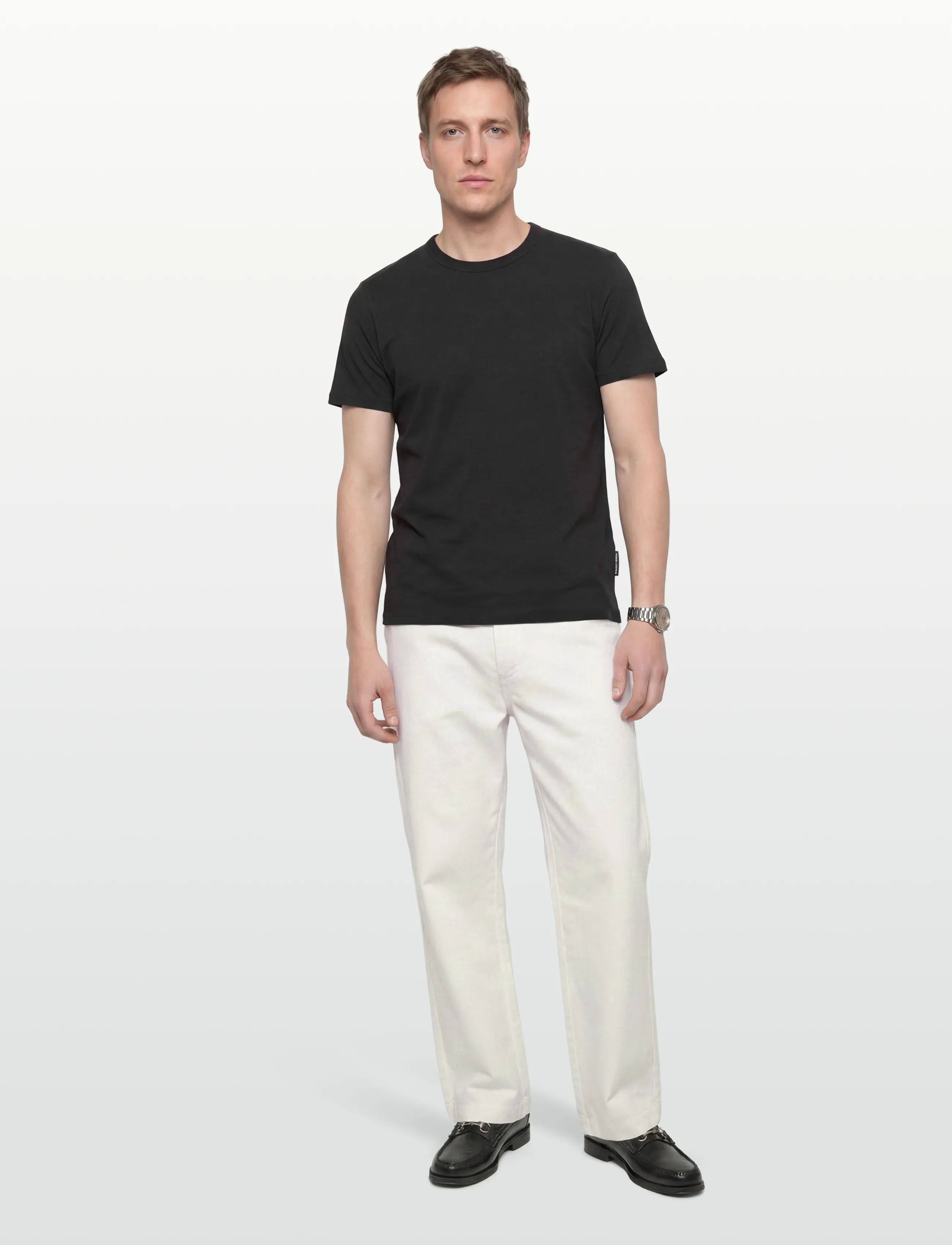 Jack & Jones JCOMINERAL TONAL BINDED TEE SS CREW NECK - Riided - BLACK / black