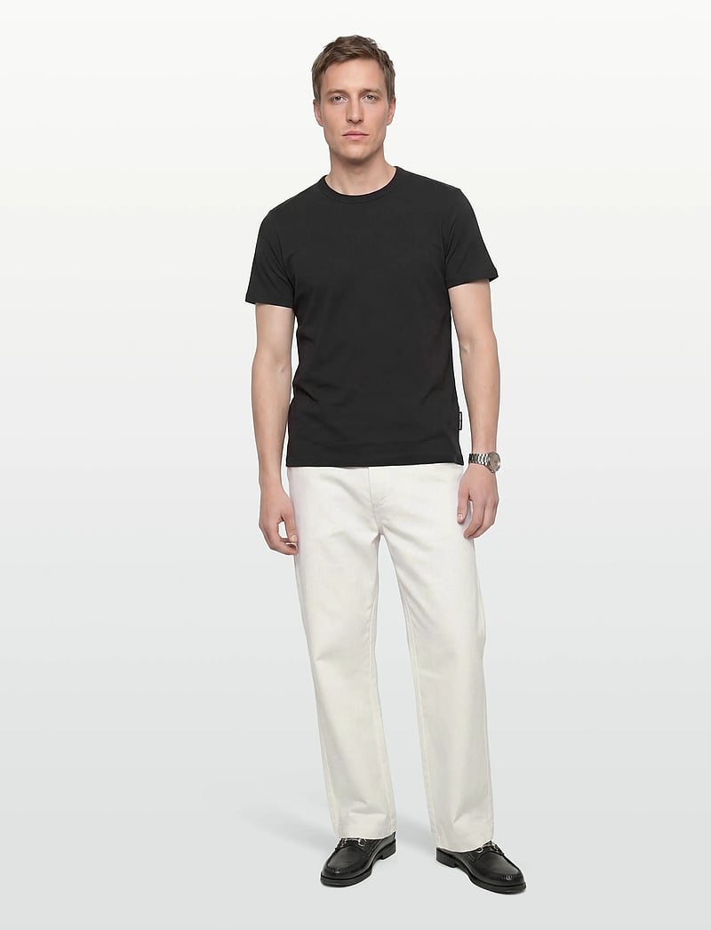 Jack & Jones - JCOMINERAL TONAL BINDED TEE SS CREW NECK - kortærmede t-shirts - black - 0