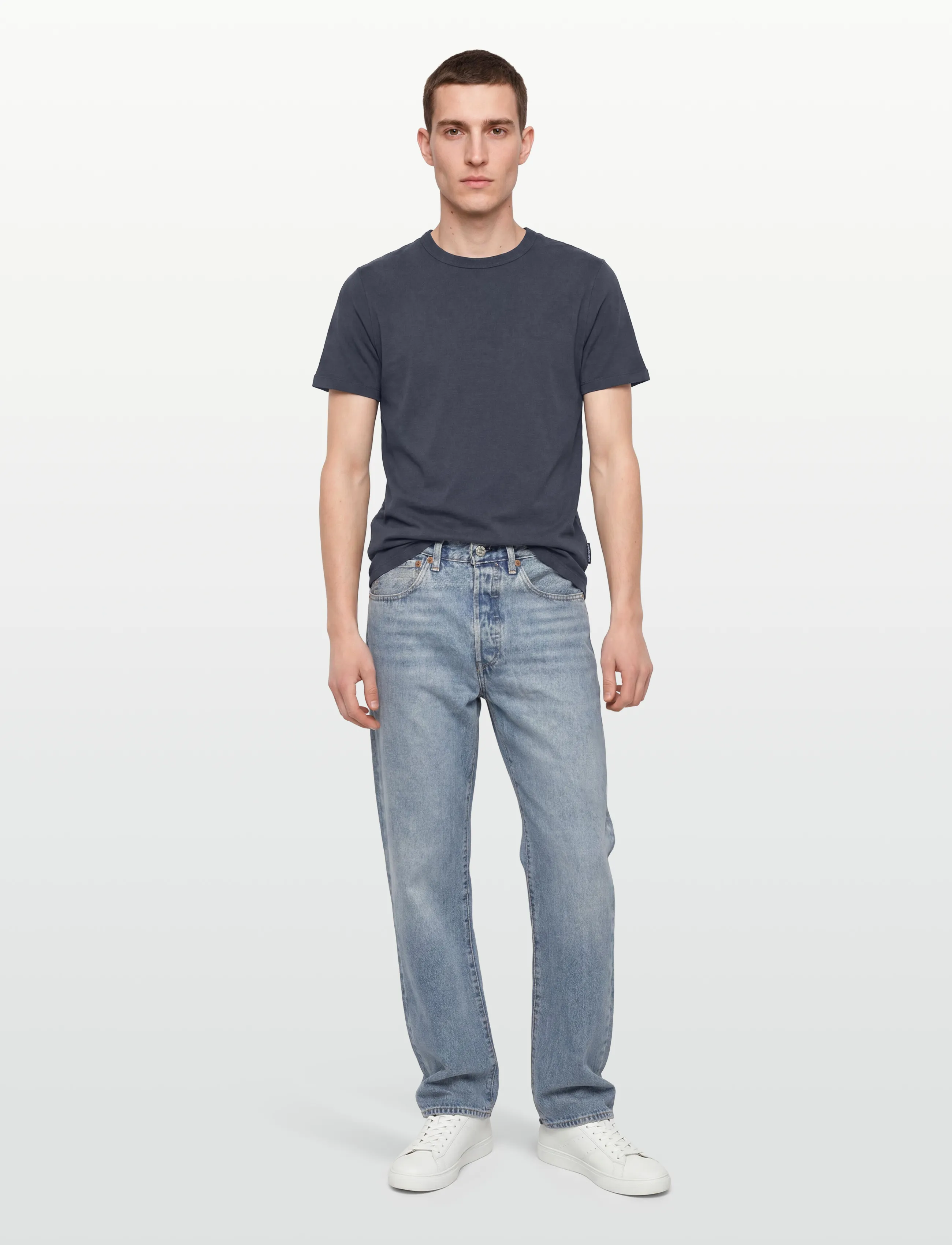 Jack & Jones JCOMINERAL TONAL BINDED TEE SS CREW NECK - Kleidung - OUTER SPACE / navy