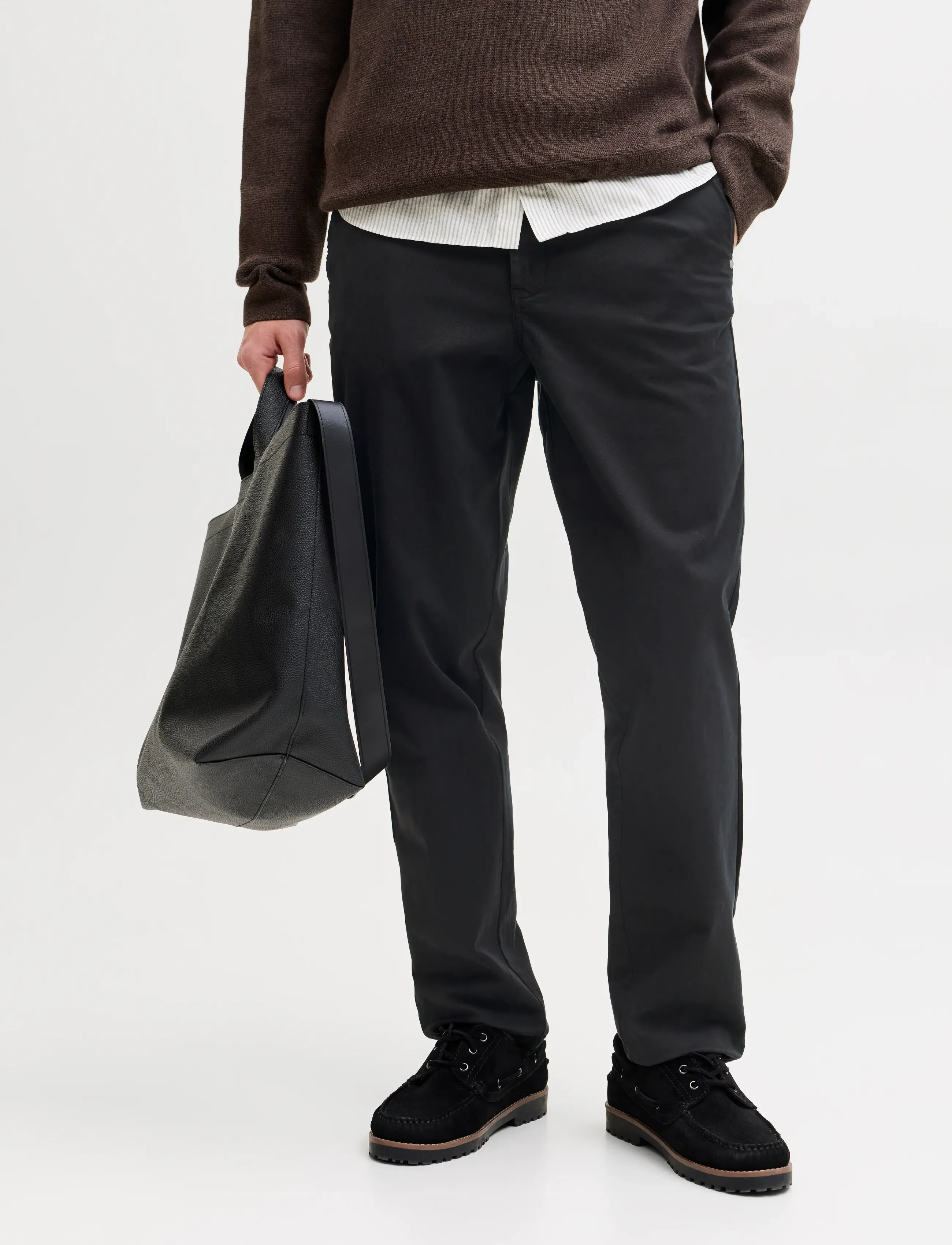 Jack & Jones JPSTOLLIE VANCE CHINO NOOS - Chino püksid - BLACK / black